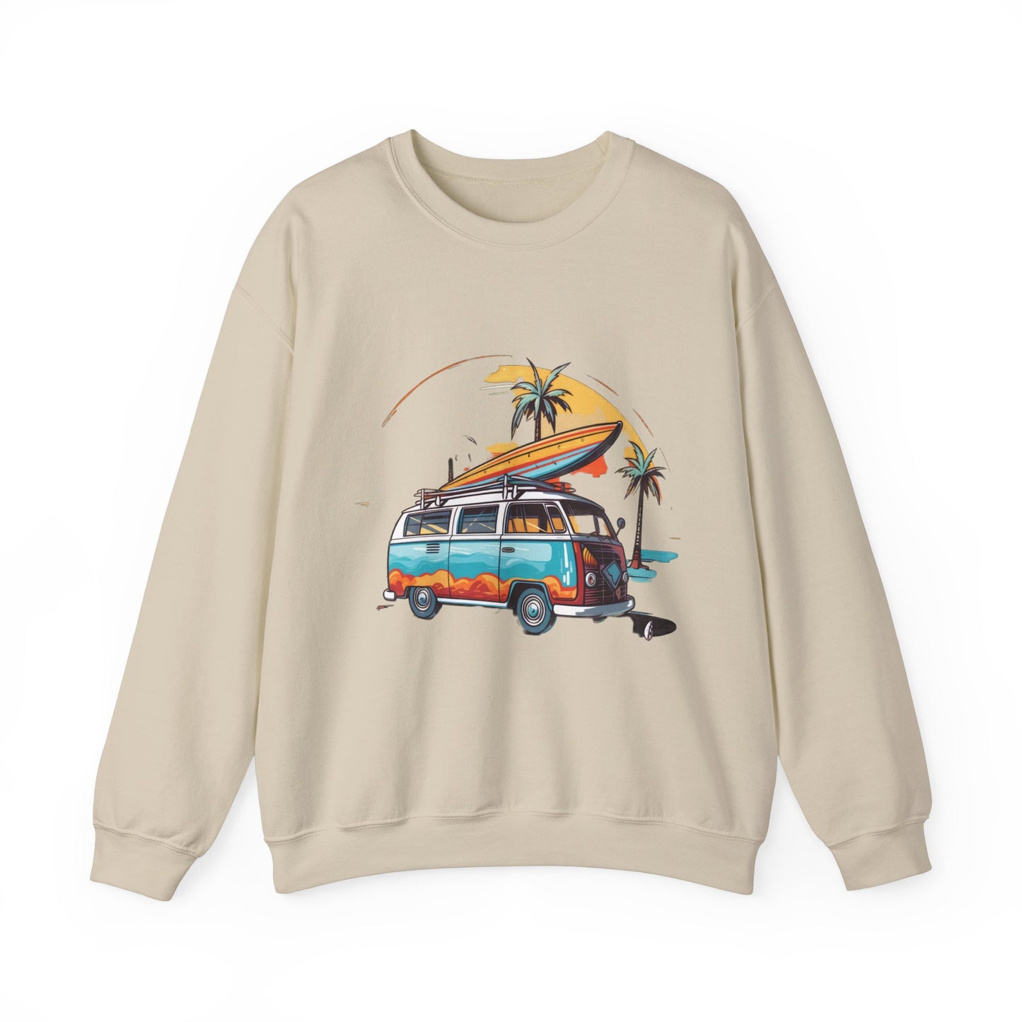 Retro Surf Van - Unisex Heavy Blend™ Crewneck Sweatshirt