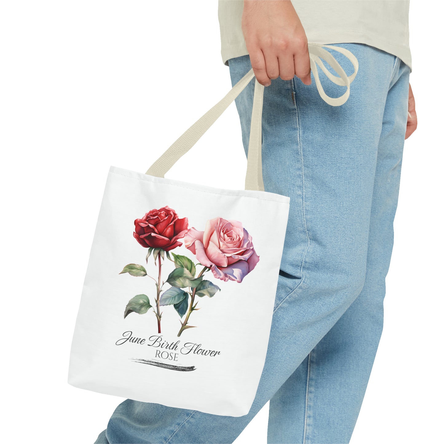 June Birth Flower: Rose - Tote Bag (AOP)