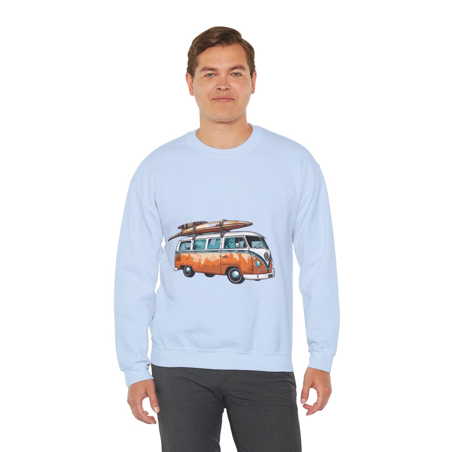 Retro Surf Van - Unisex Heavy Blend™ Crewneck Sweatshirt
