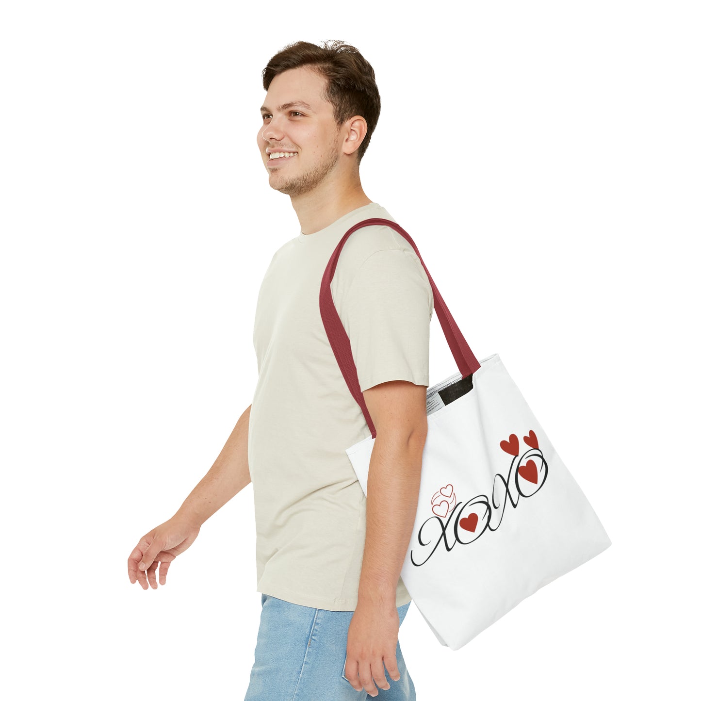 Valentine: XOXO with Hearts - Tote Bag (AOP)