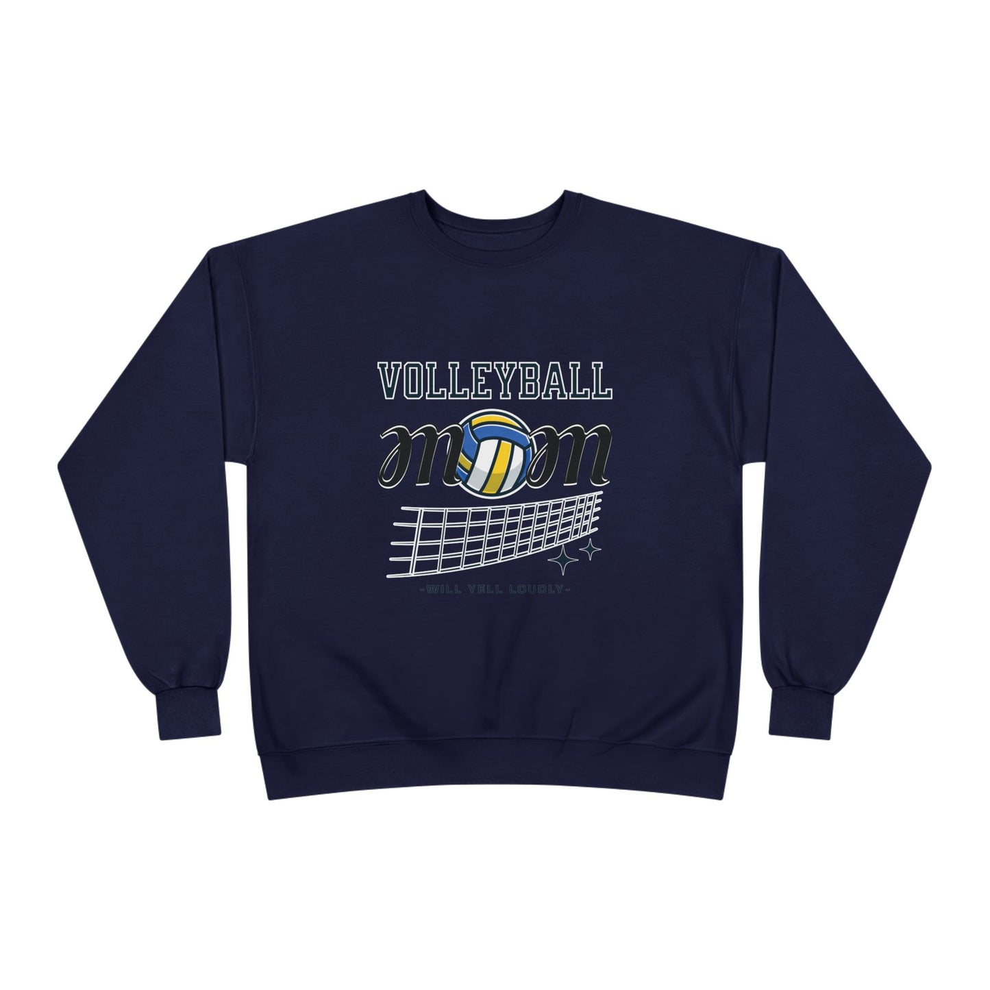 Volleyball Mom Eco-Friendly Crewneck Sweatshirt, Mother's Day Gift, Sports Apparel, Gamer Sweatshirt, Family Celebration Wear