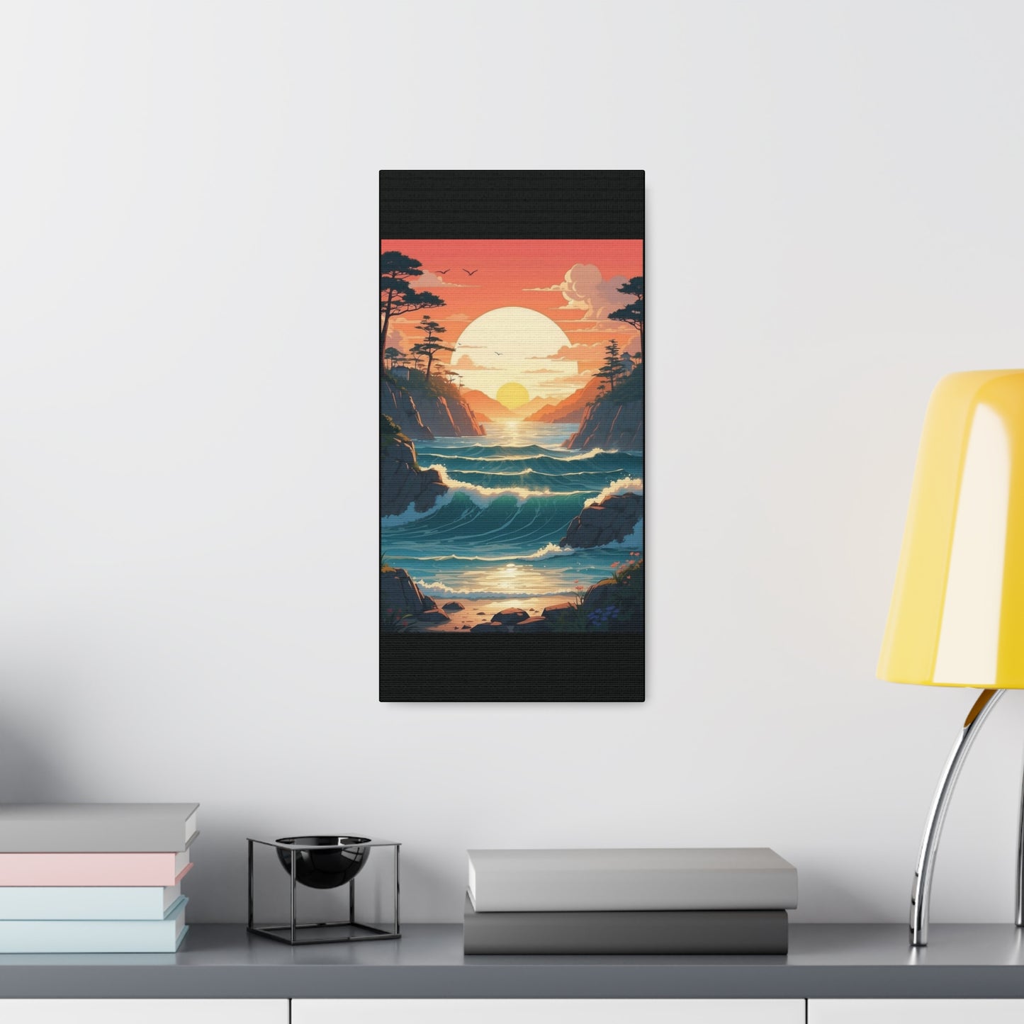 Beautiful sunset over the water channel - Canvas Gallery Wraps