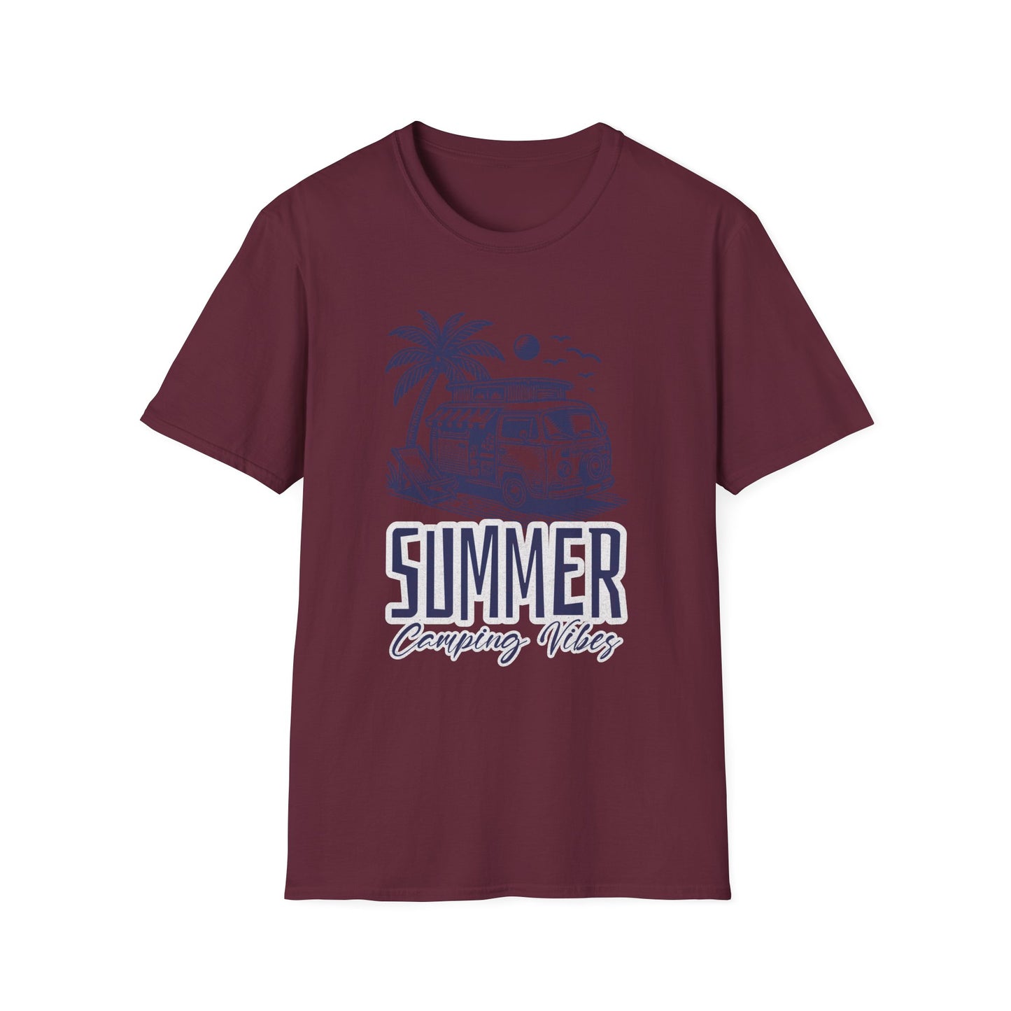 Summer Camping Vibes T-Shirt, Unisex Camp Tee, Outdoor Adventure Shirt, Nature Lover Gift, Camping Trip Apparel
