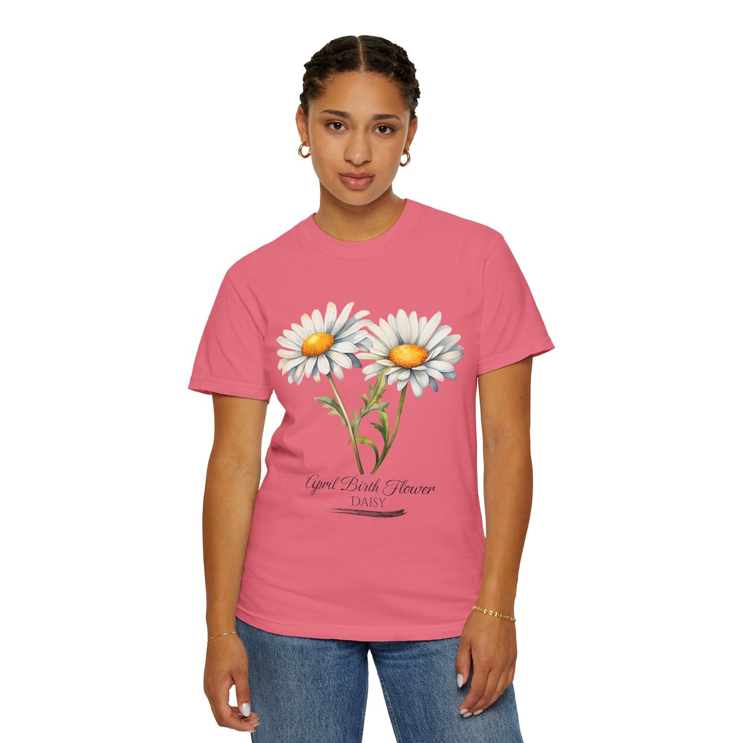 April Birth Flower "Daisy" - Unisex Garment-Dyed T-shirt