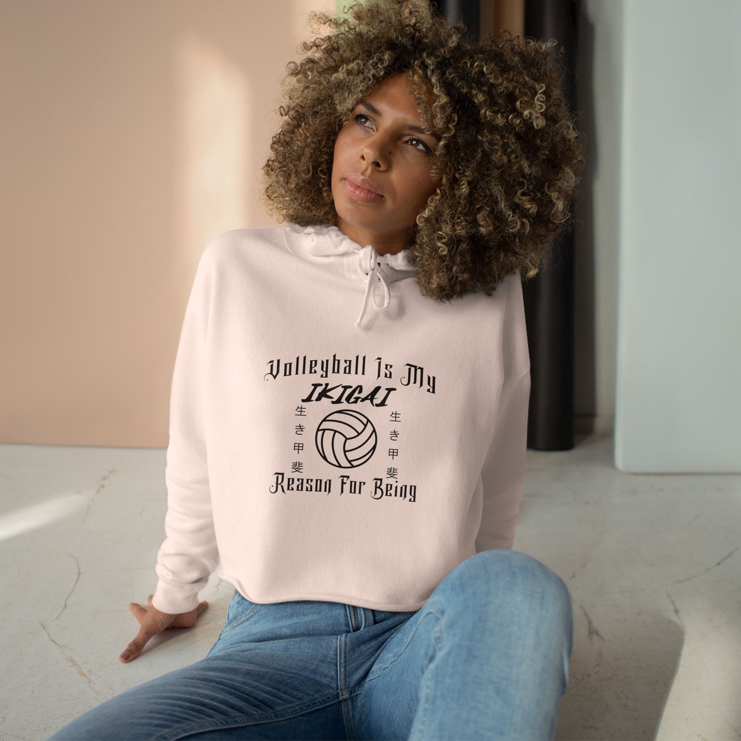 Volleyball Is My IKIGAI: Crop Hoodie