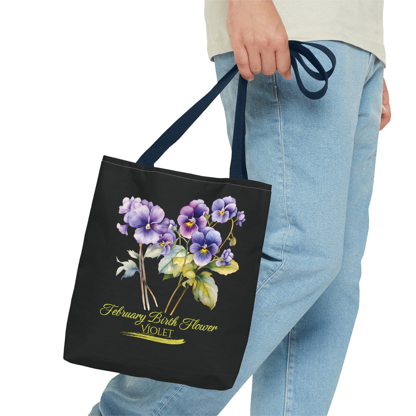 February Birth Flower: Violet - Tote Bag (AOP)