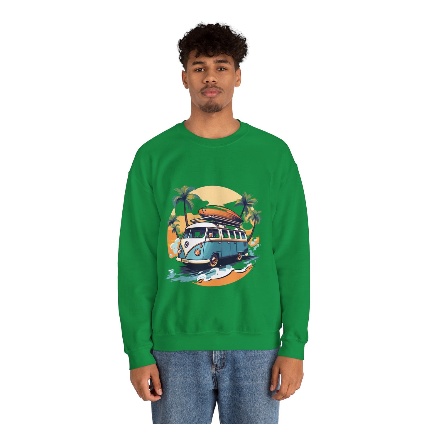 Retro Surf Van - Unisex Heavy Blend™ Crewneck Sweatshirt