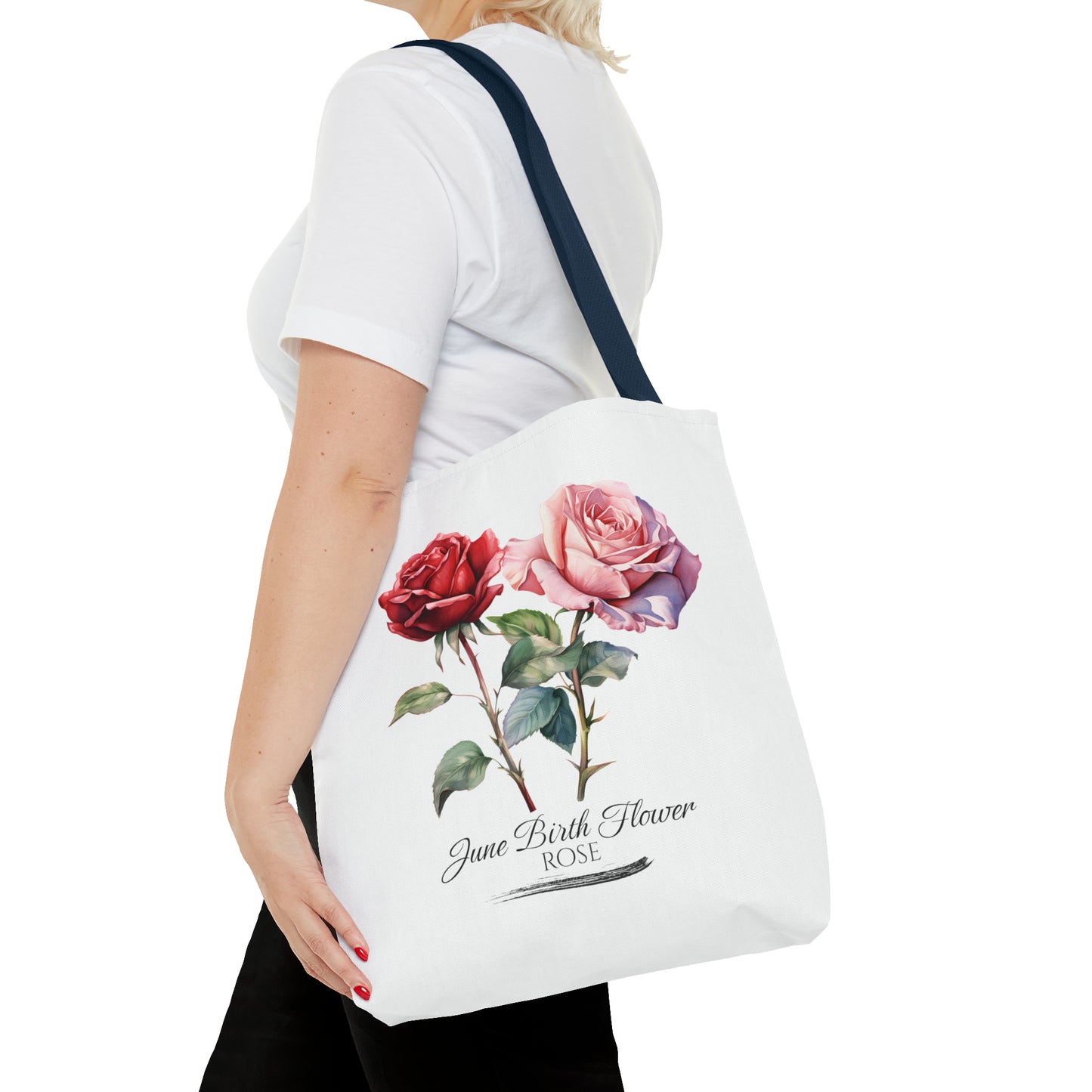 June Birth Flower: Rose - Tote Bag (AOP)
