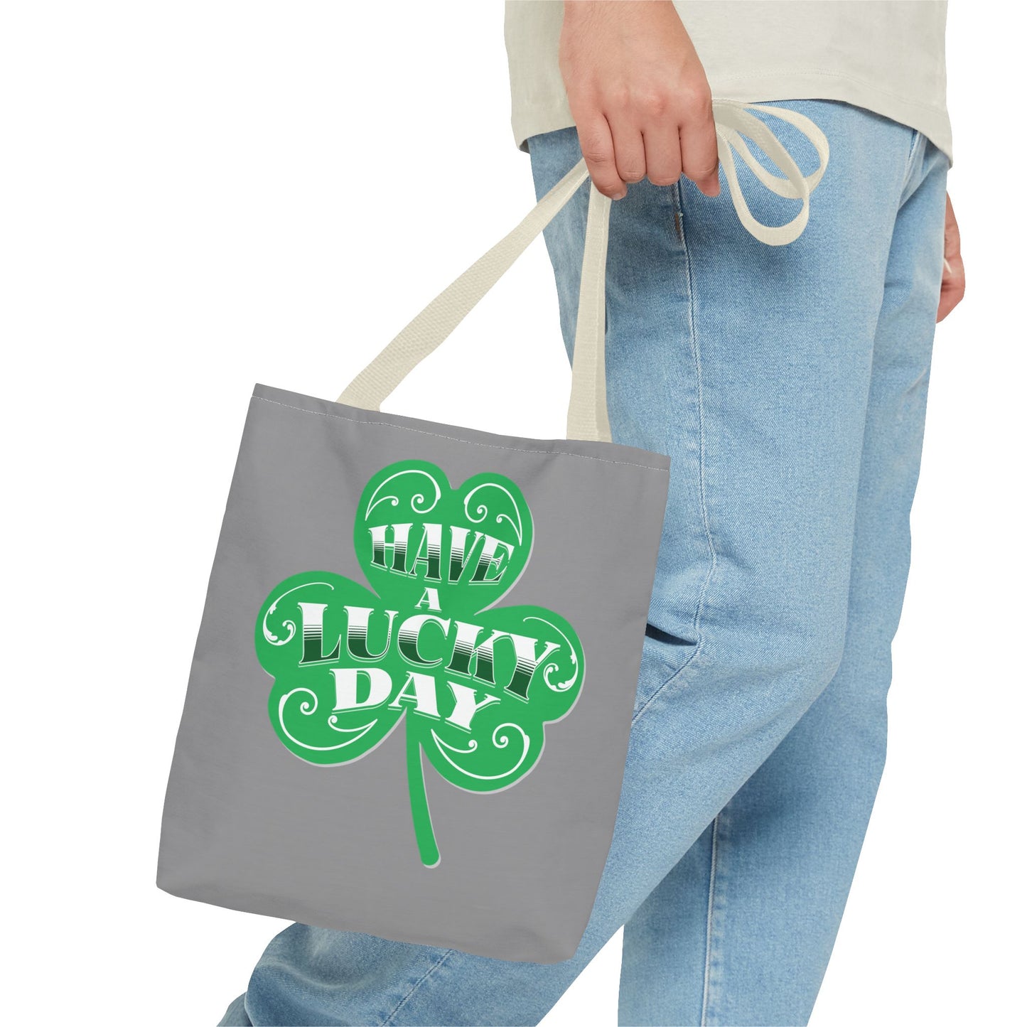 Lucky Day Tote Bag - St. Patrick's Day Gift, Eco-Friendly Shopper, Fun Everyday Use, Green Clover Design, Lucky Charm