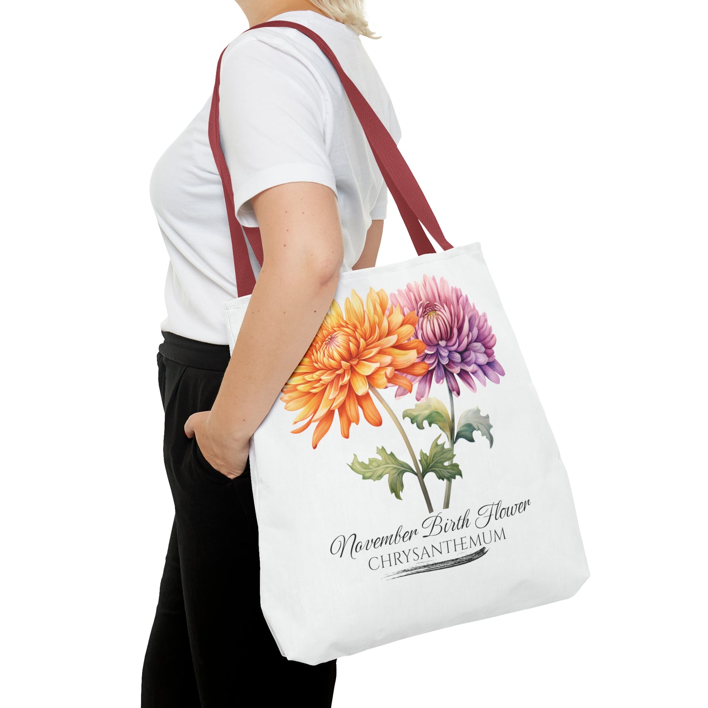 November Birth Flower: Chrysanthemum - Tote Bag (AOP)