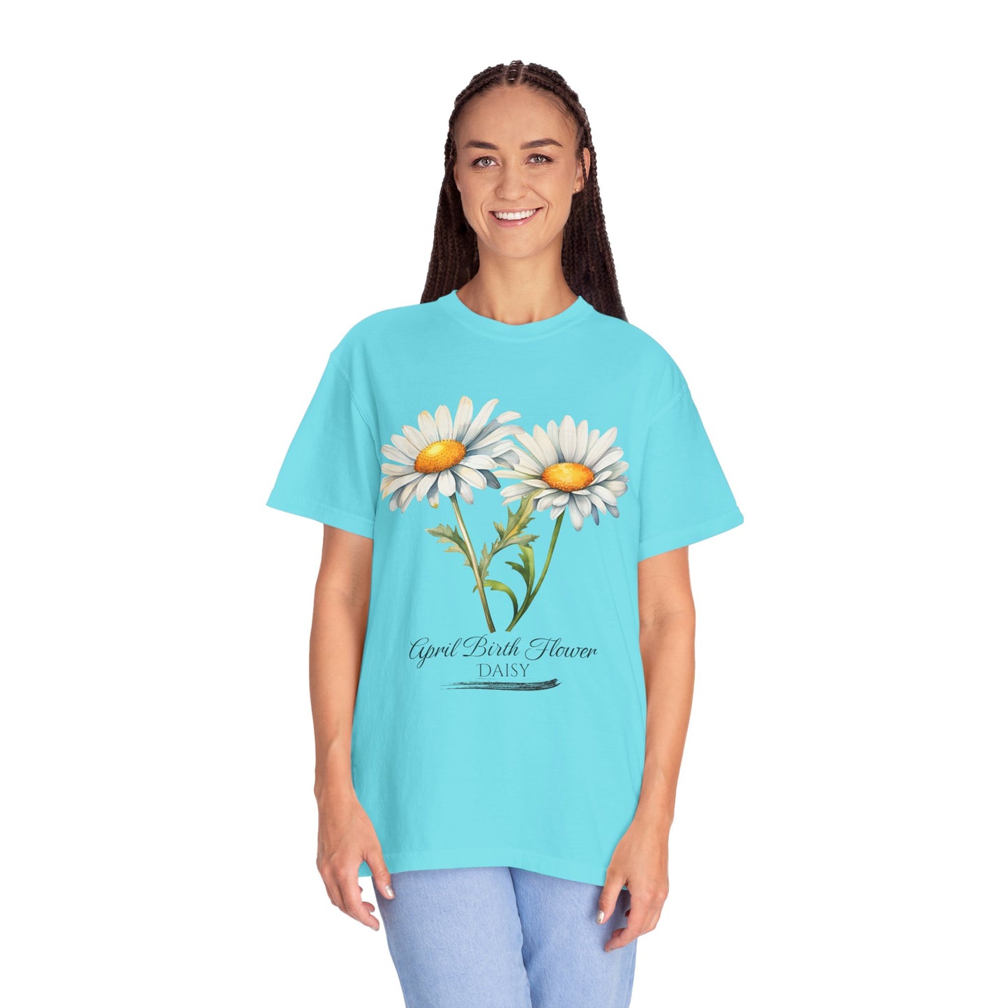 April Birth Flower "Daisy" - Unisex Garment-Dyed T-shirt