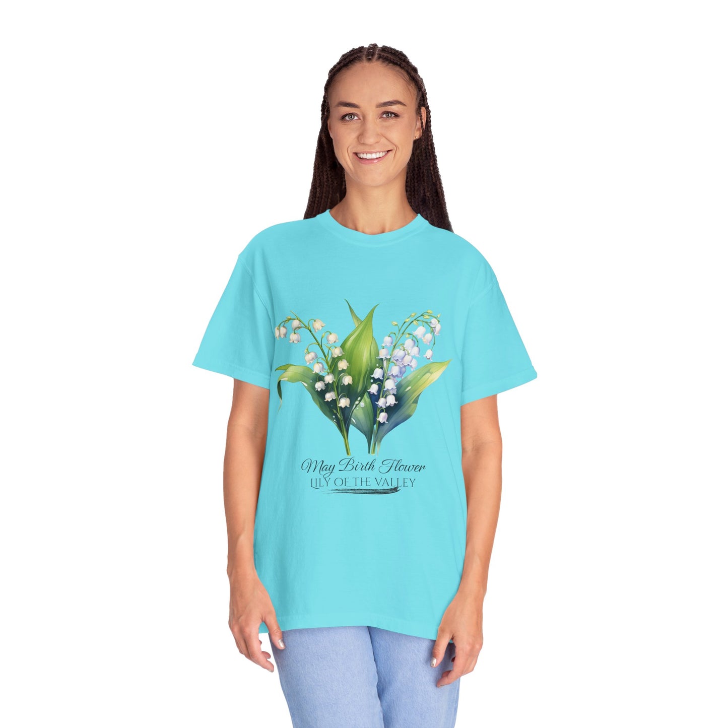 May Birth Flower "Lily of the Valley" - Unisex Garment-Dyed T-shirt