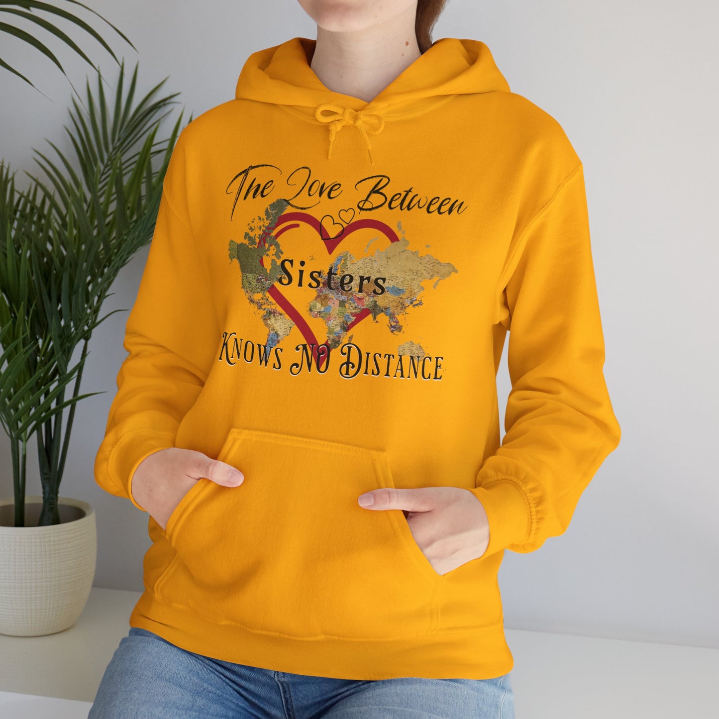 The love between sisters knows no distance - Unisex Heavy Blend™ Hooded Sweatshirt