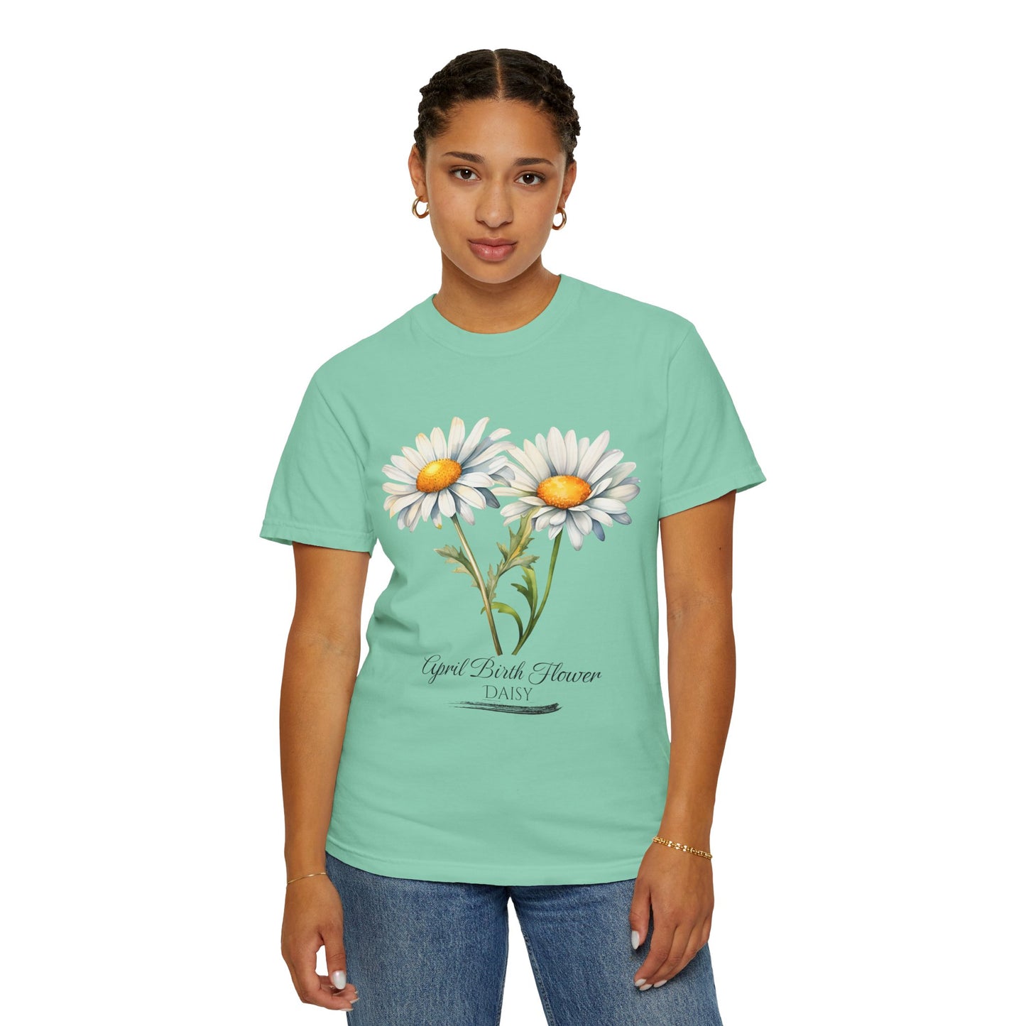 April Birth Flower "Daisy" - Unisex Garment-Dyed T-shirt