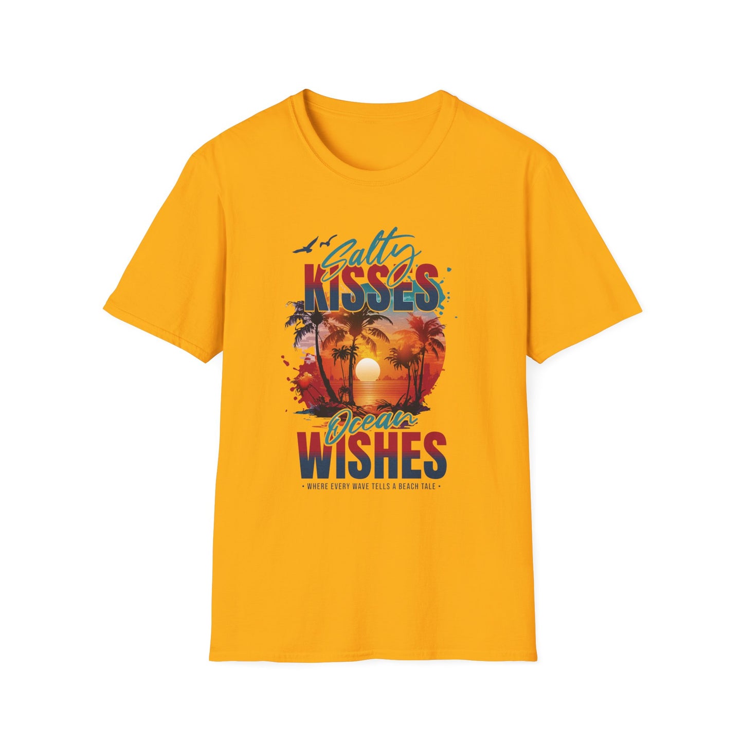 Beach Vibes T-Shirt - Salty Kisses, Ocean Wishes