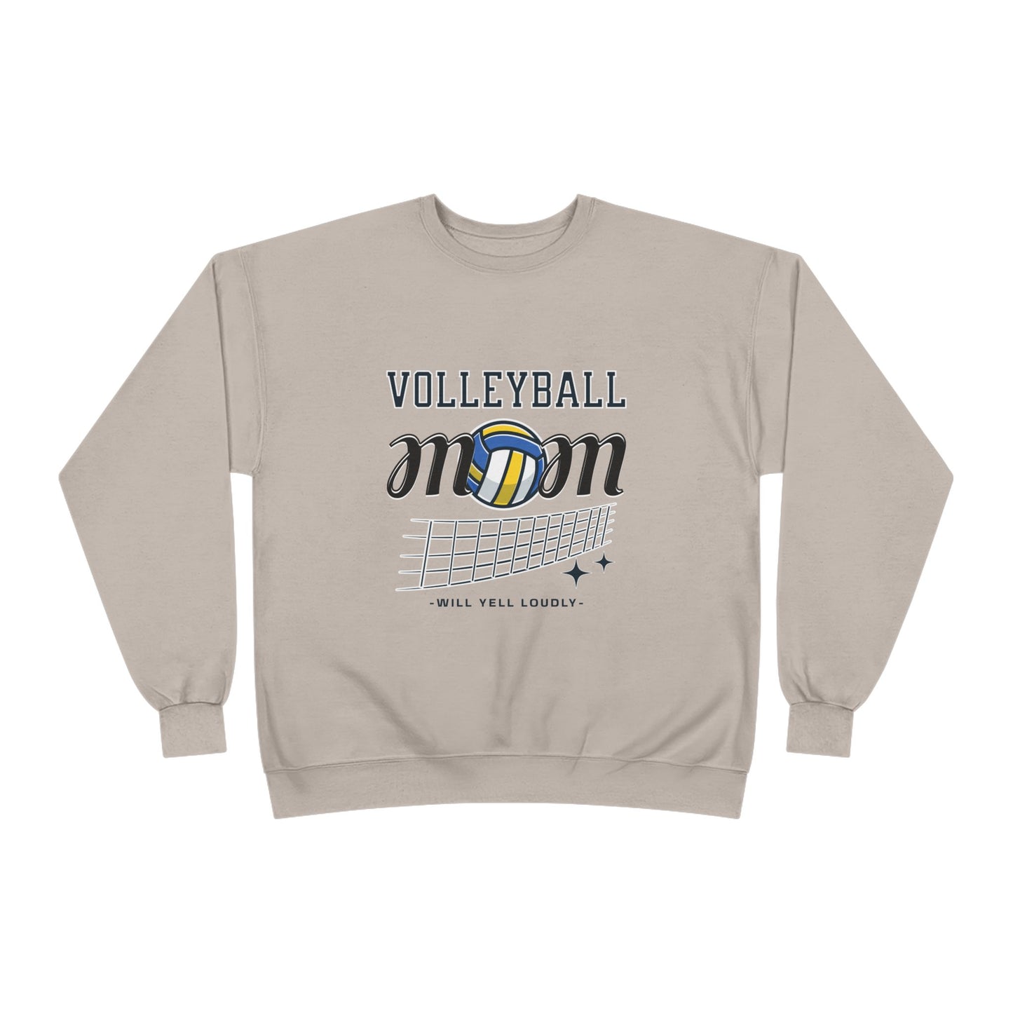 Volleyball Mom Eco-Friendly Crewneck Sweatshirt, Mother's Day Gift, Sports Apparel, Gamer Sweatshirt, Family Celebration Wear