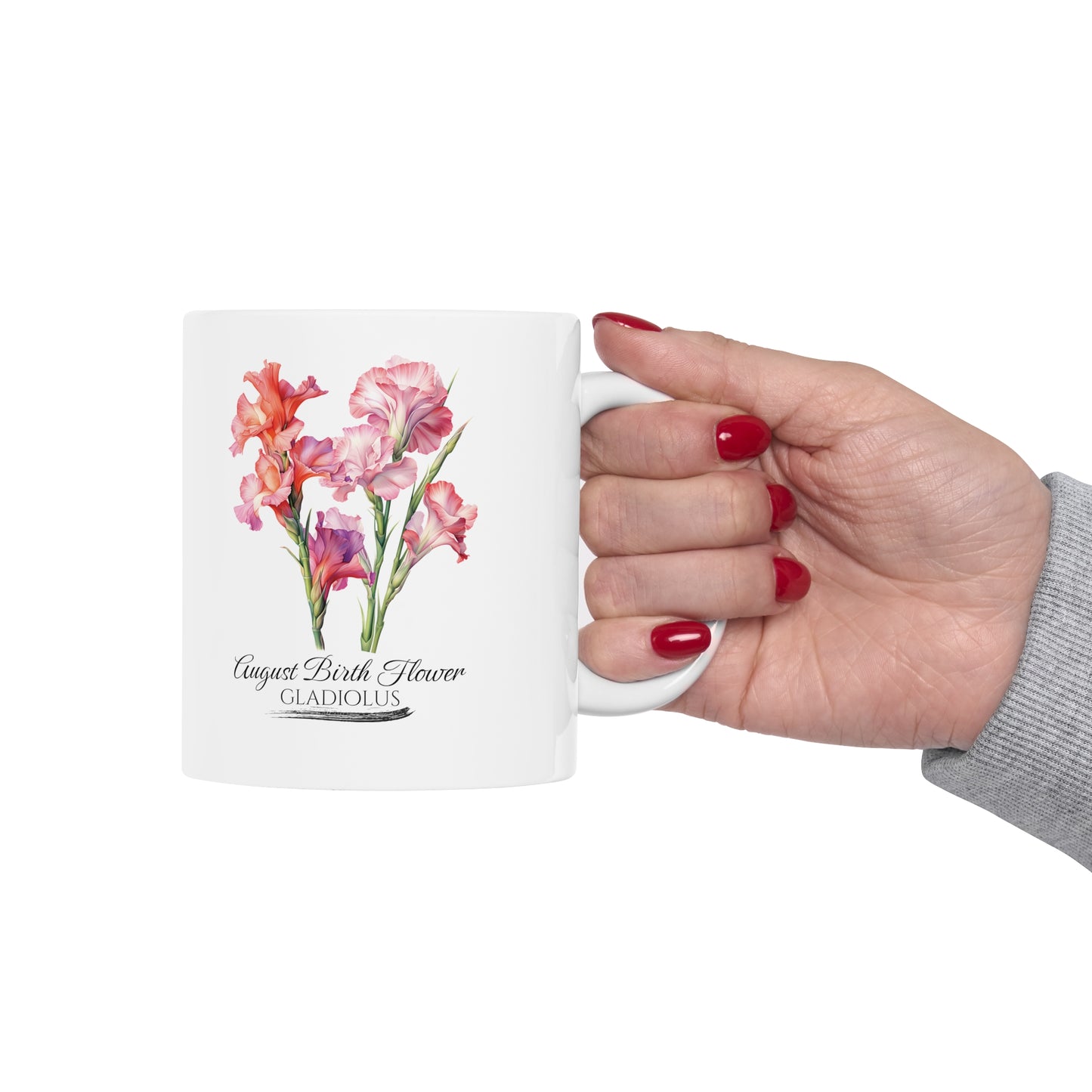 August Birth Flower (Gladiolus): Ceramic Mug 11oz