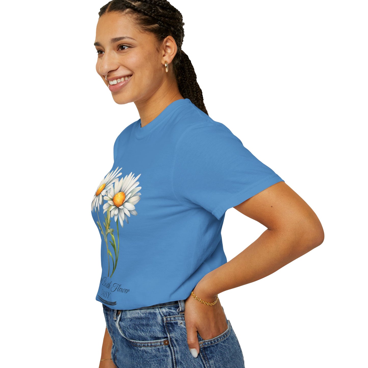 April Birth Flower "Daisy" - Unisex Garment-Dyed T-shirt