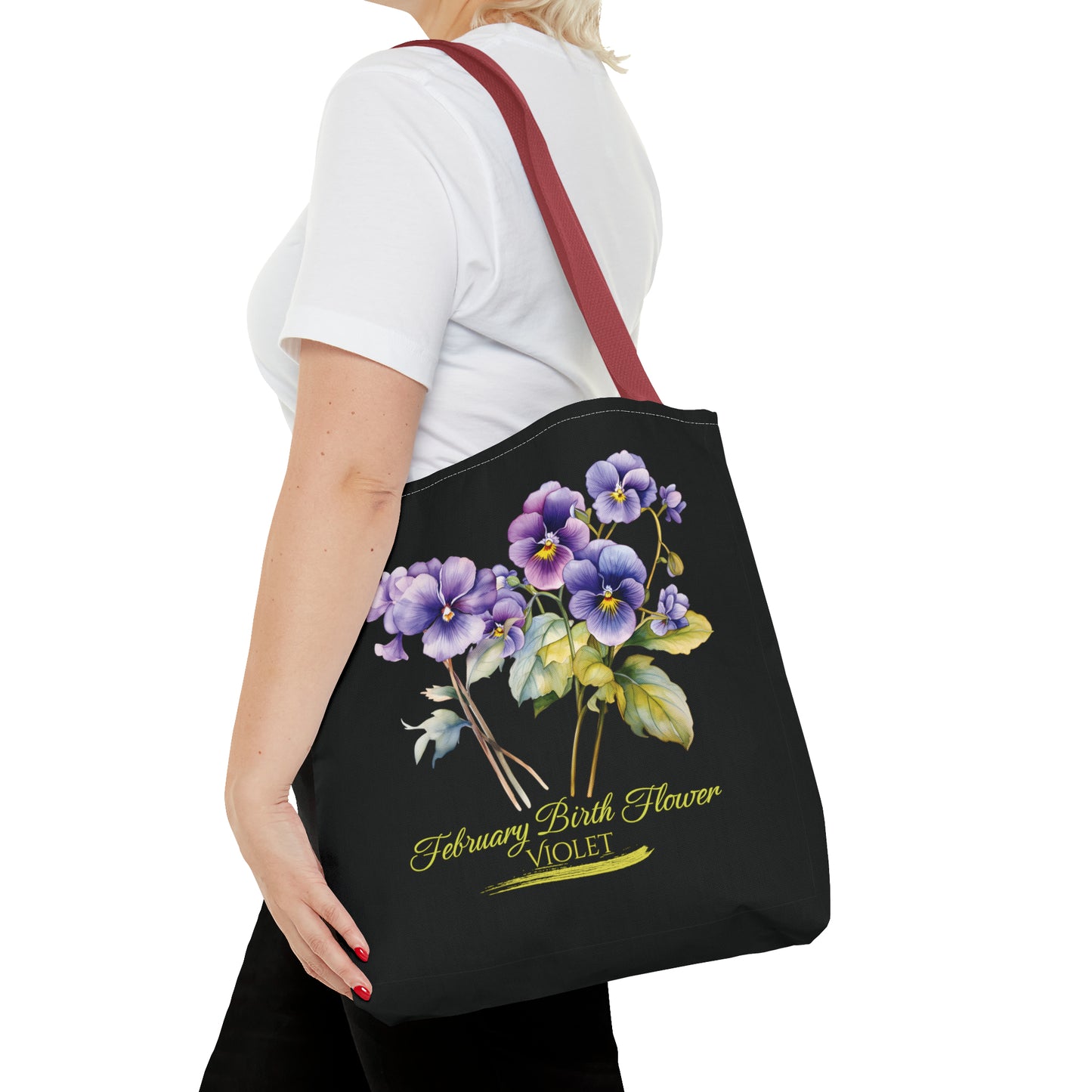 February Birth Flower: Violet - Tote Bag (AOP)