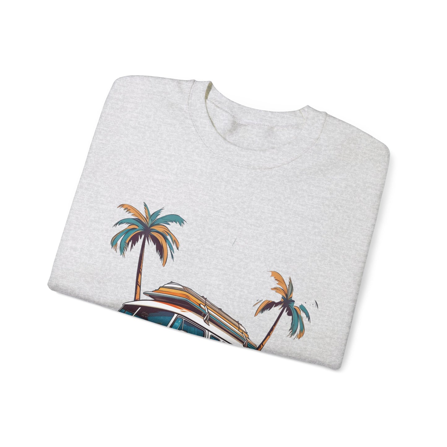 Retro Surf Van - Unisex Heavy Blend™ Crewneck Sweatshirt