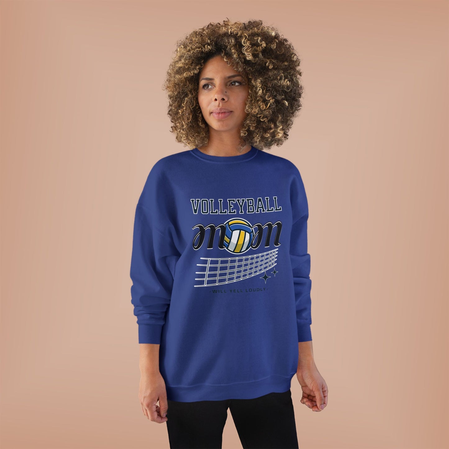 Volleyball Mom Eco-Friendly Crewneck Sweatshirt, Mother's Day Gift, Sports Apparel, Gamer Sweatshirt, Family Celebration Wear