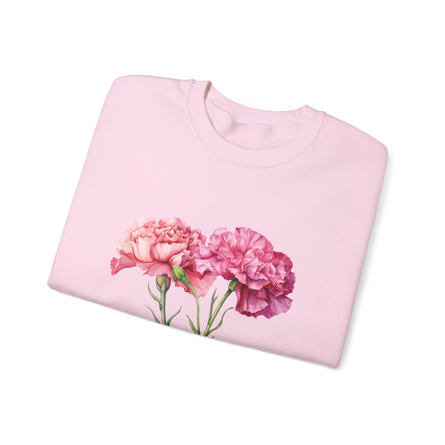January Birth Flower (Carnation) - Unisex Heavy Blend™ Crewneck Sweatshirt