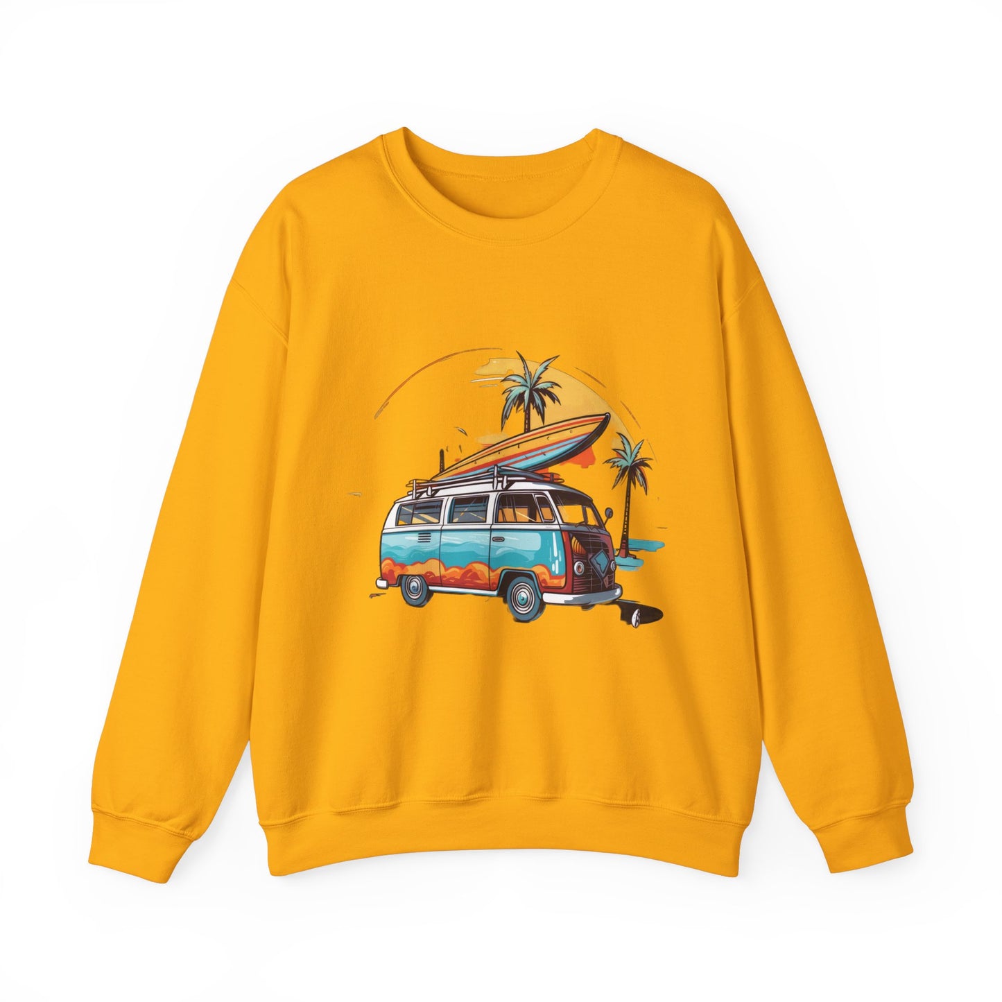 Retro Surf Van - Unisex Heavy Blend™ Crewneck Sweatshirt