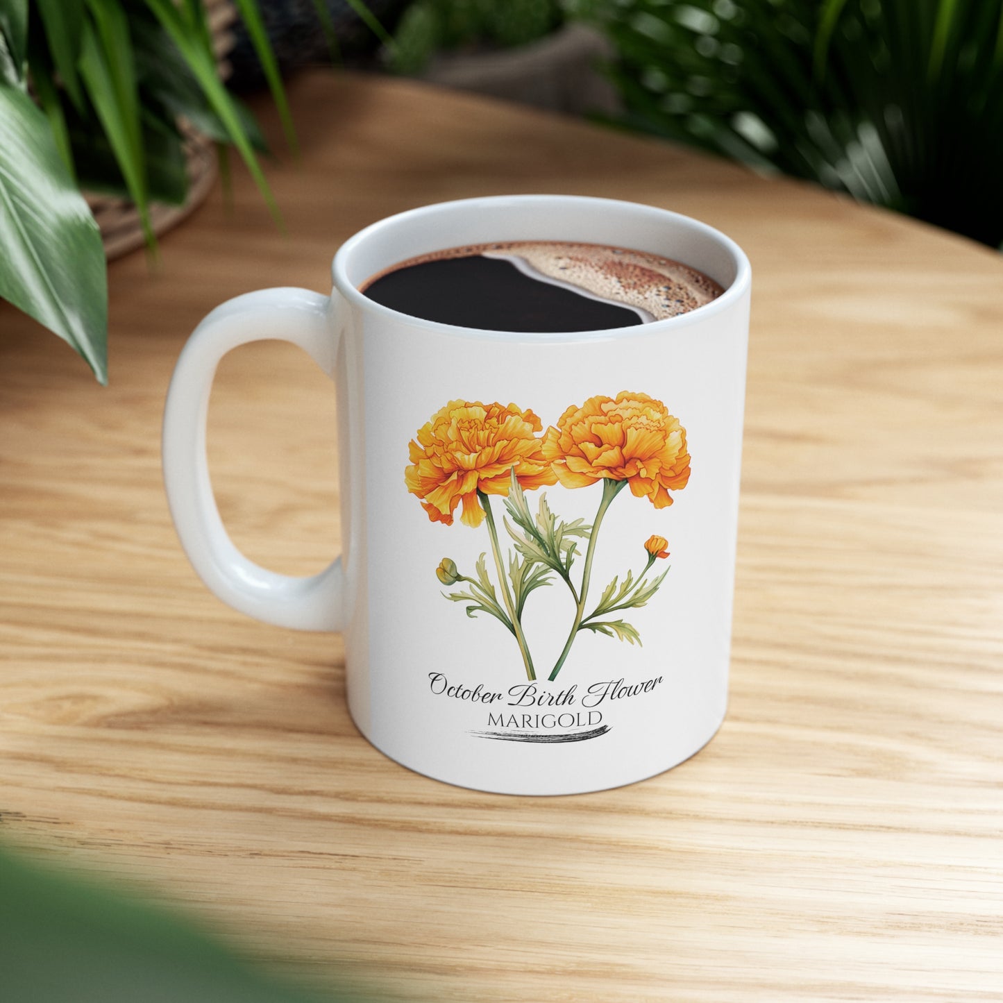 October Birth Flower (Marigold): Ceramic Mug 11oz