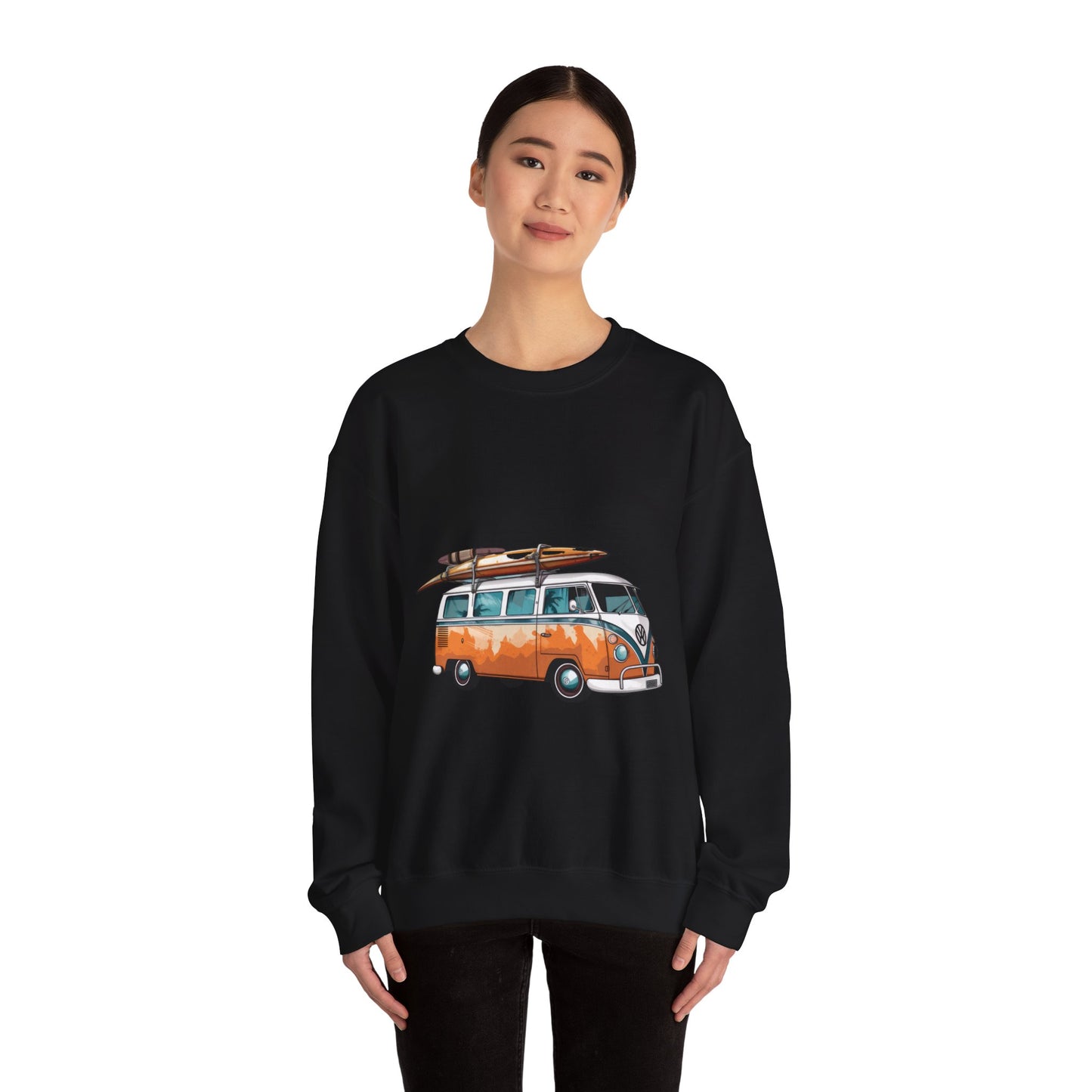 Retro Surf Van - Unisex Heavy Blend™ Crewneck Sweatshirt