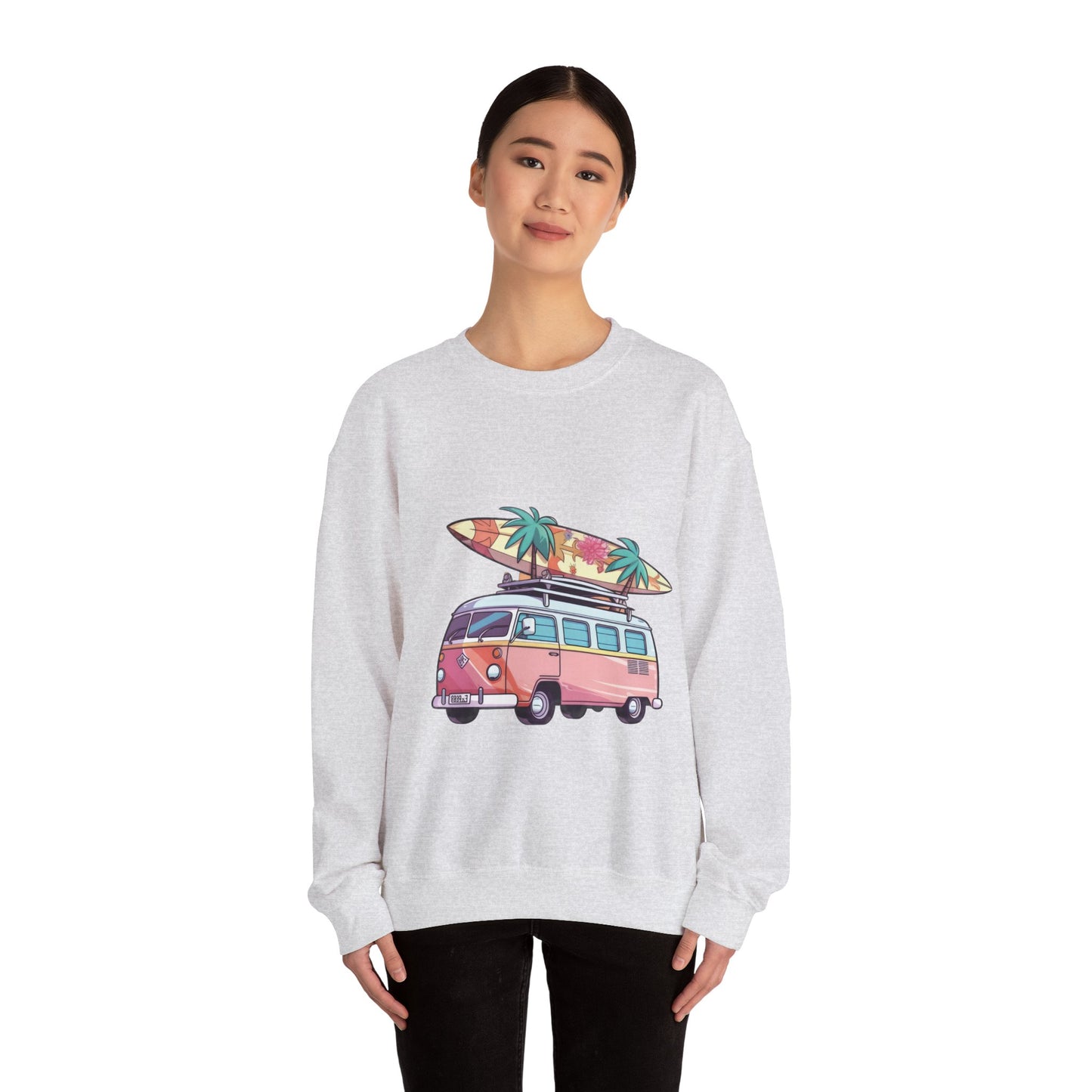 Retro Surf Van - Unisex Heavy Blend™ Crewneck Sweatshirt