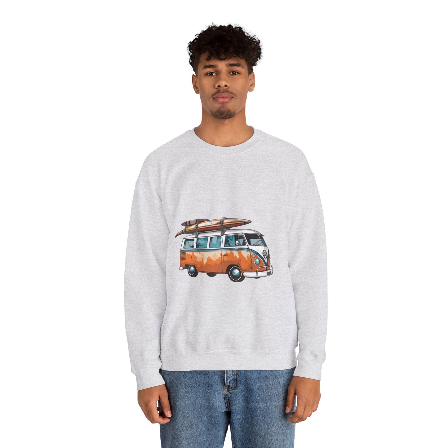 Retro Surf Van - Unisex Heavy Blend™ Crewneck Sweatshirt