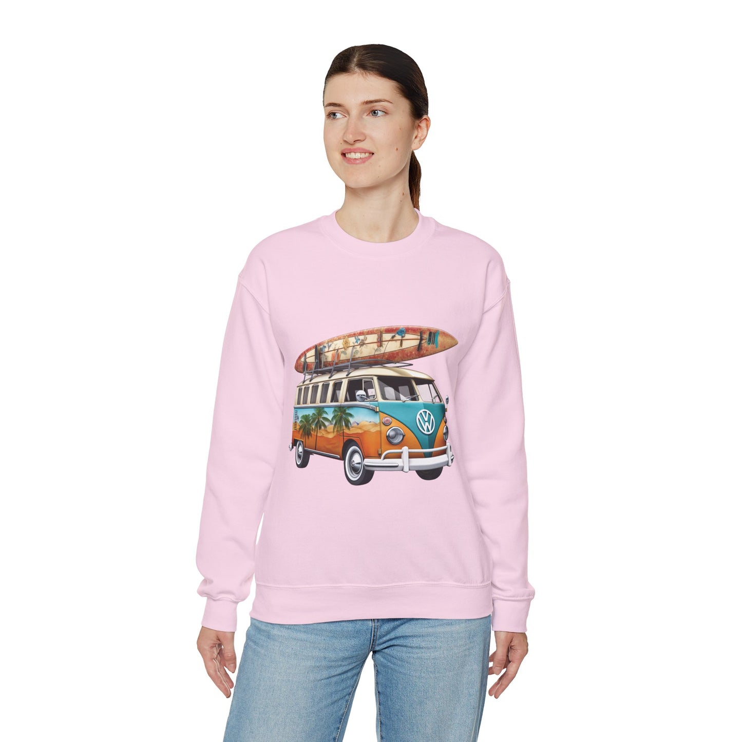 Retro Surf Van - Unisex Heavy Blend™ Crewneck Sweatshirt