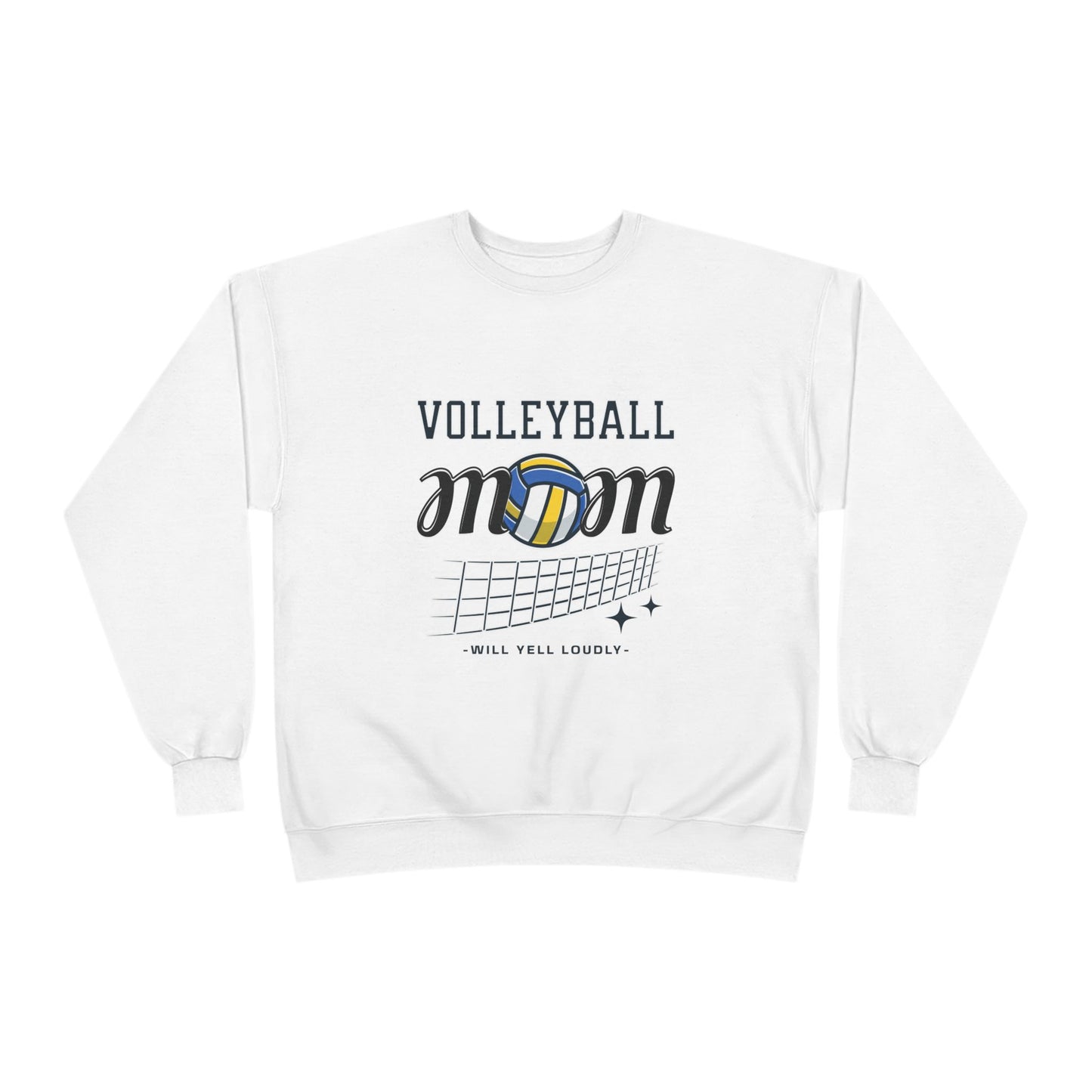 Volleyball Mom Eco-Friendly Crewneck Sweatshirt, Mother's Day Gift, Sports Apparel, Gamer Sweatshirt, Family Celebration Wear