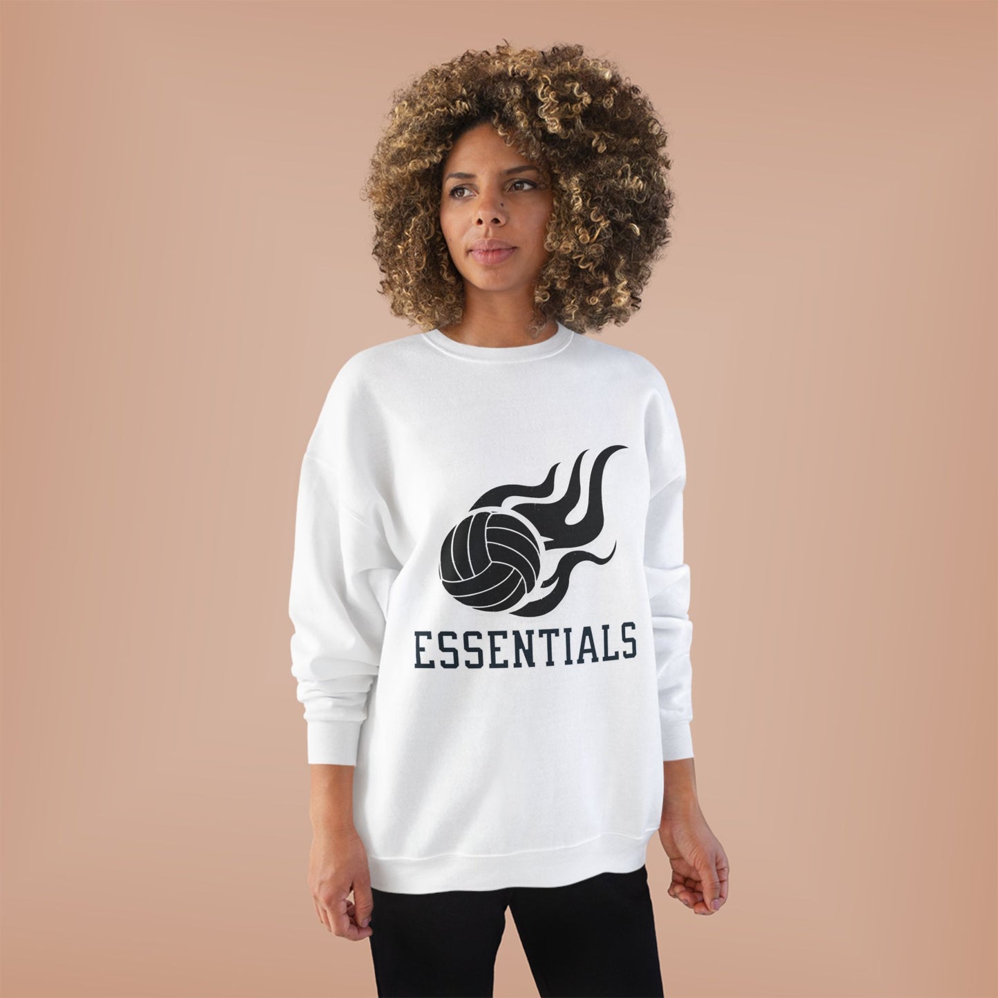 Volleyball Essentials Crewneck Sweatshirt - Unisex Eco-Friendly, Sportswear, Athletic Casual, Team Spirit, Gift for Sports Lovers