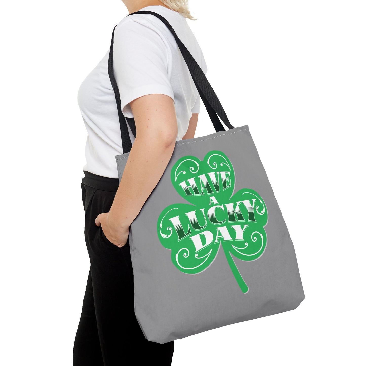 Lucky Day Tote Bag - St. Patrick's Day Gift, Eco-Friendly Shopper, Fun Everyday Use, Green Clover Design, Lucky Charm