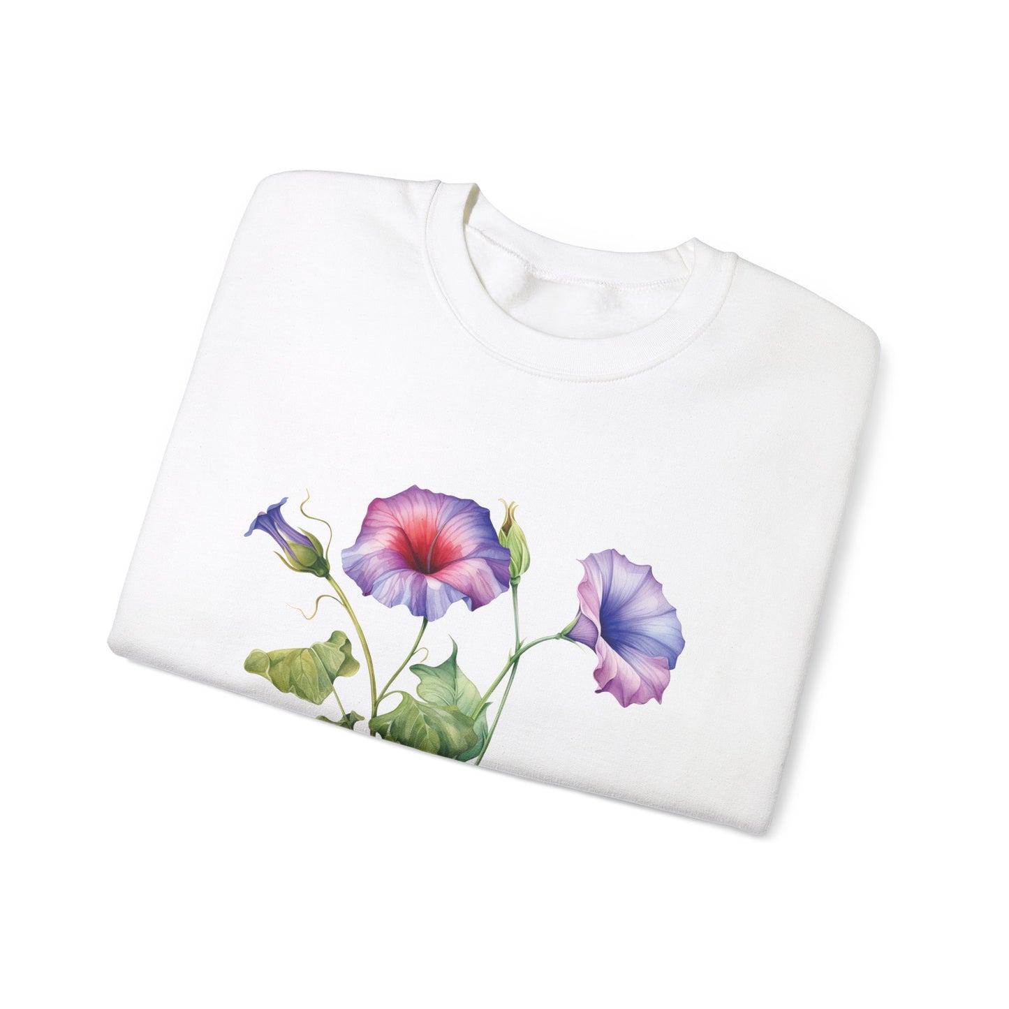 September Birth Flower (Morning Glory) - Unisex Heavy Blend™ Crewneck Sweatshirt