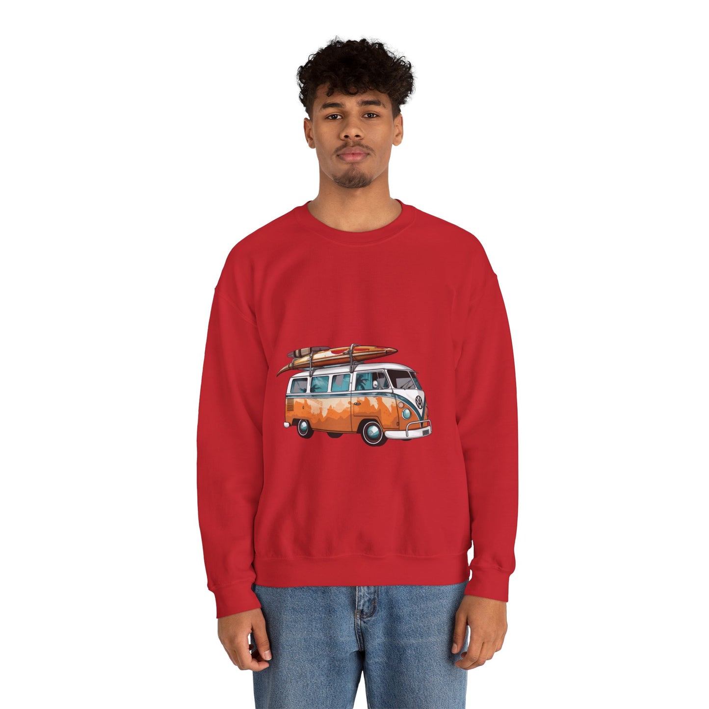 Retro Surf Van - Unisex Heavy Blend™ Crewneck Sweatshirt