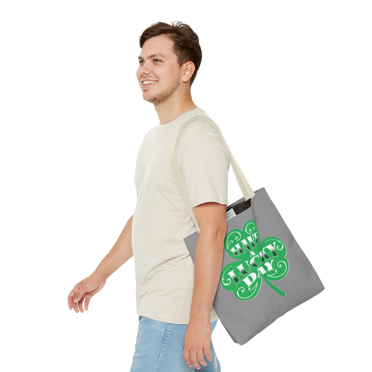 Lucky Day Tote Bag - St. Patrick's Day Gift, Eco-Friendly Shopper, Fun Everyday Use, Green Clover Design, Lucky Charm