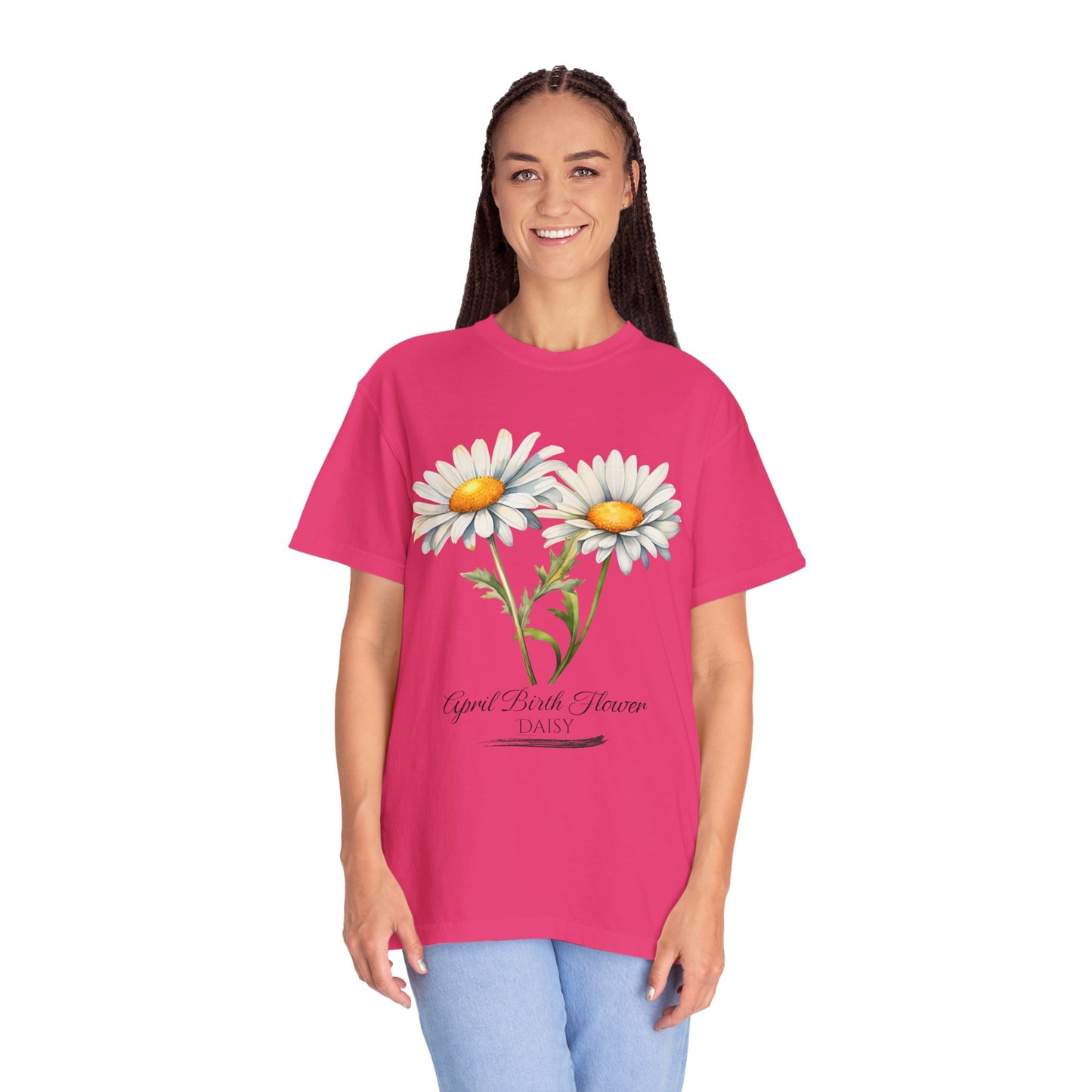 April Birth Flower "Daisy" - Unisex Garment-Dyed T-shirt