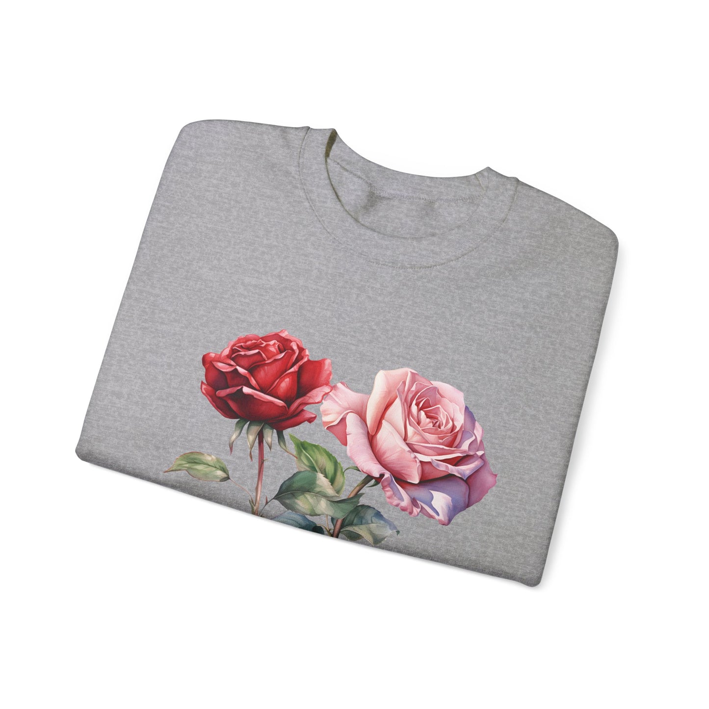 June Birth Flower (Rose) - Unisex Heavy Blend™ Crewneck Sweatshirt