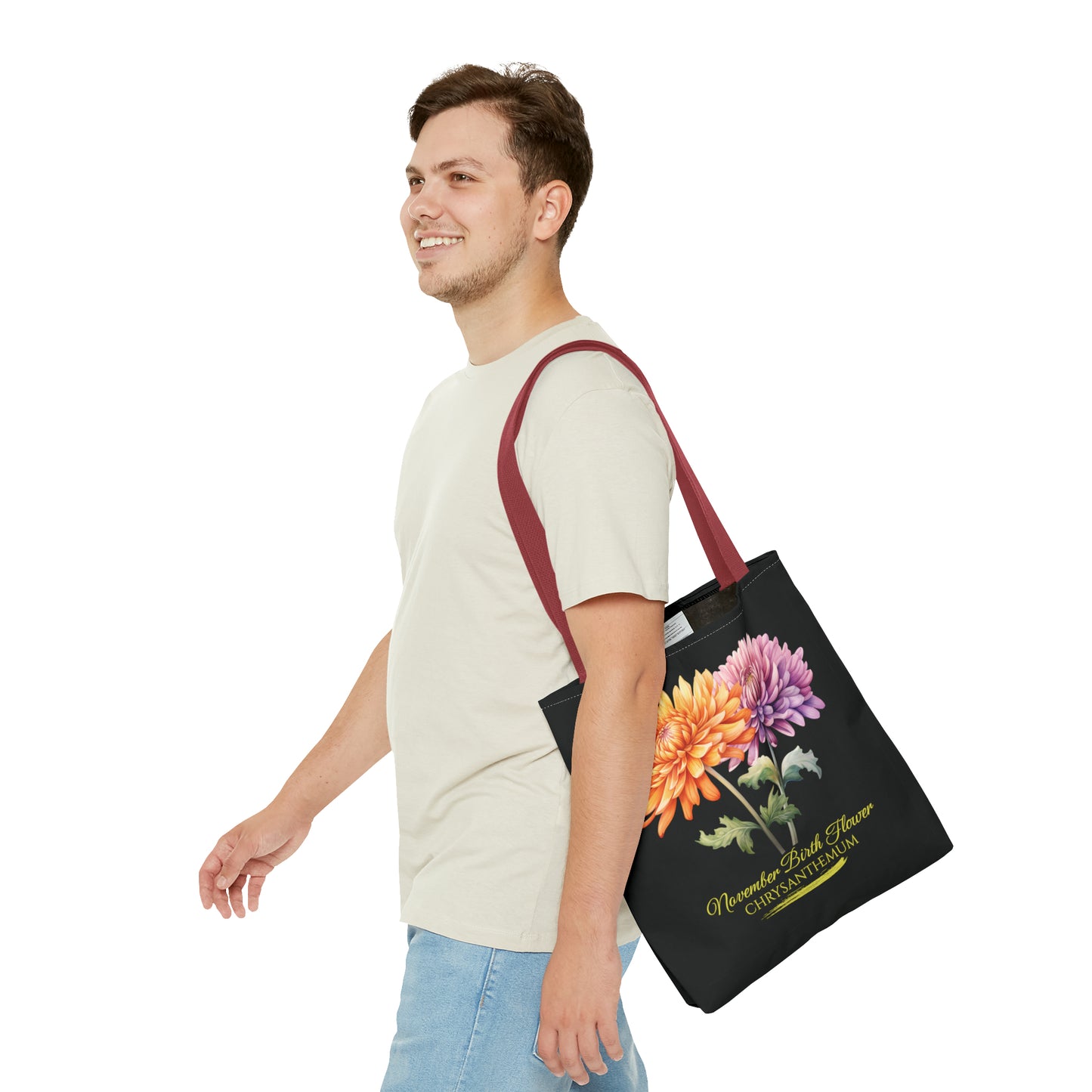 November Birth Flower: Chrysanthemum - Tote Bag (AOP)