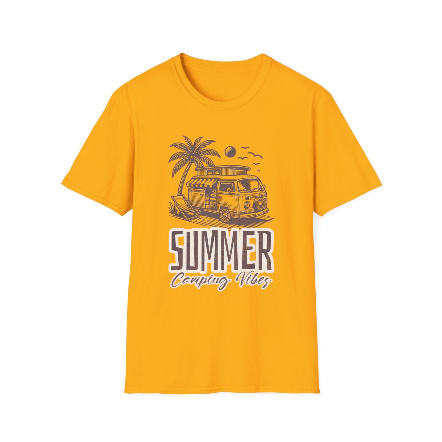Summer Camping Vibes T-Shirt, Unisex Camp Tee, Outdoor Adventure Shirt, Nature Lover Gift, Camping Trip Apparel