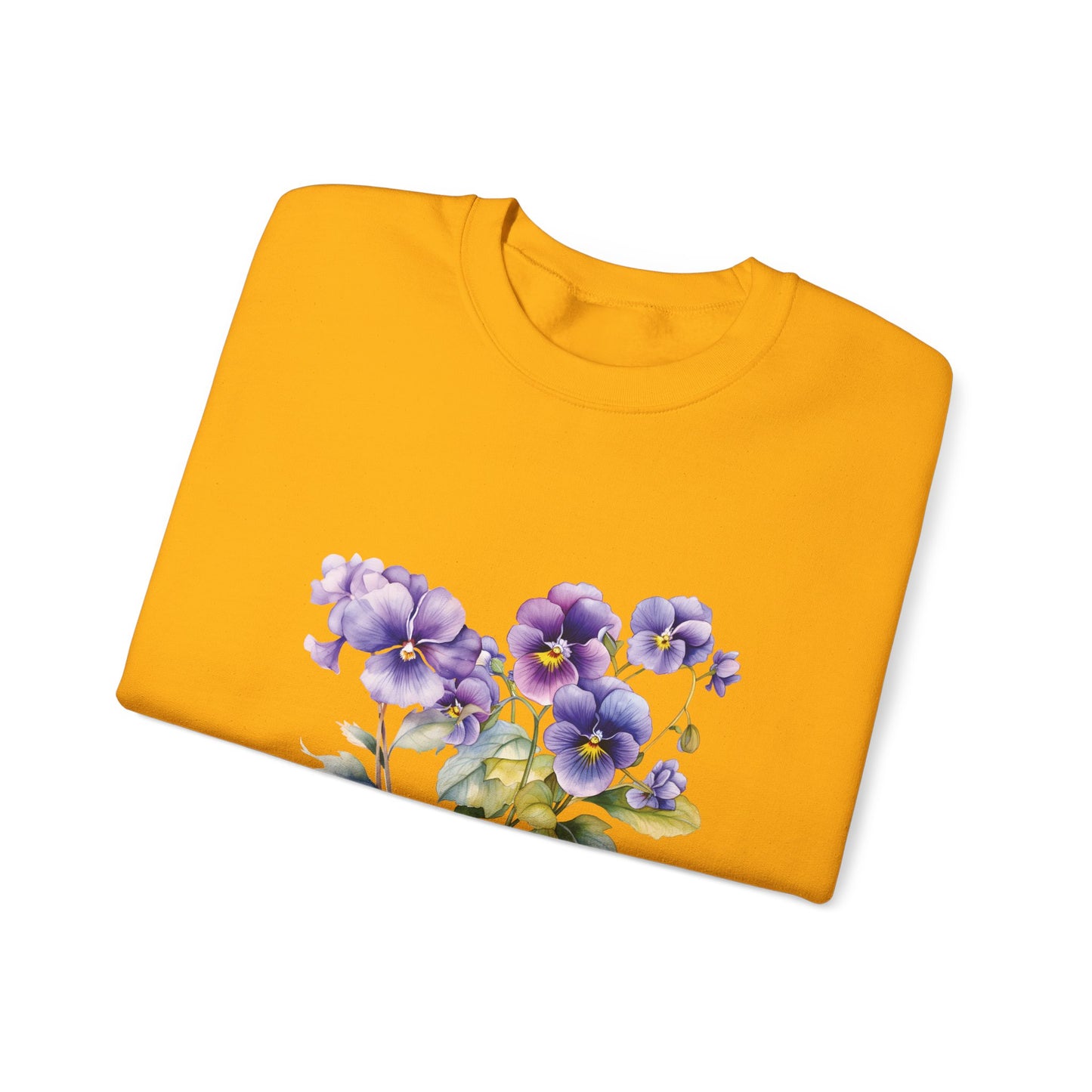 February Birth Flowers (Violet) - Unisex Heavy Blend™ Crewneck Sweatshirt