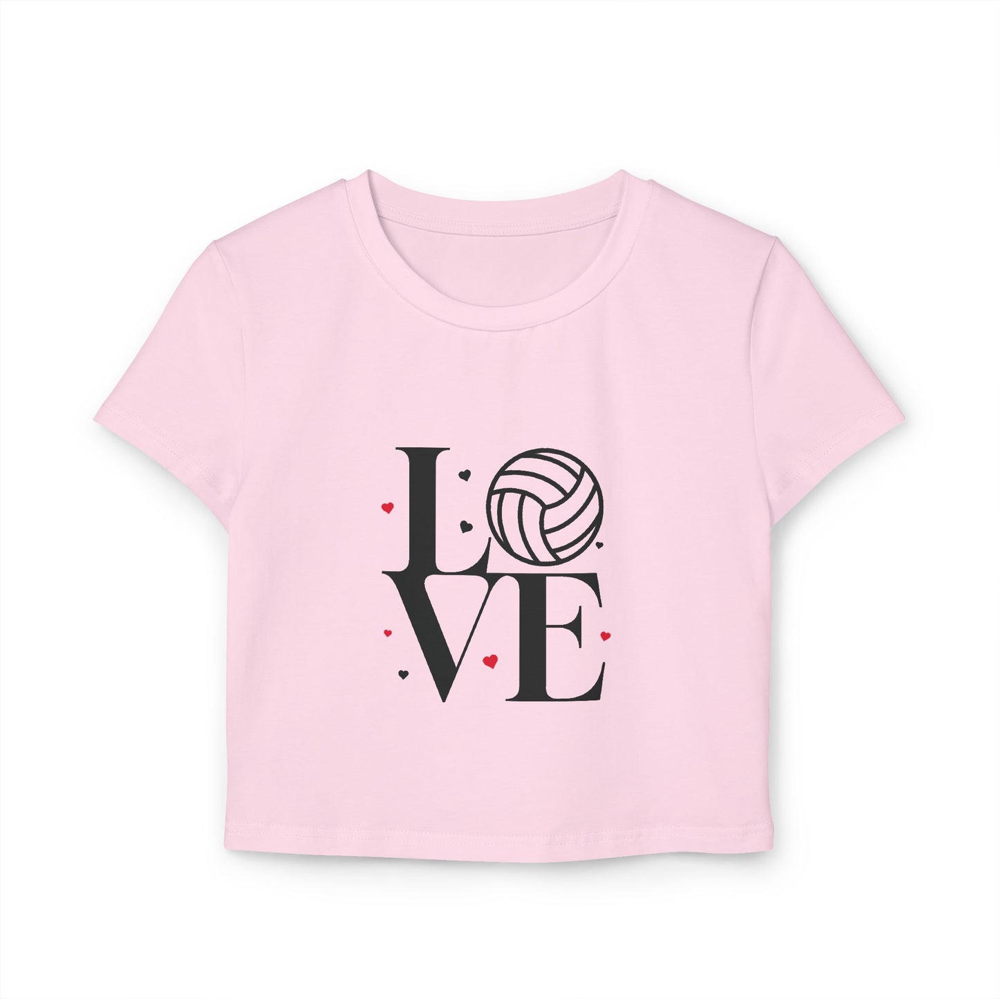 Love Volleyball Women's Baby Tee - Cute Sports Shirt, Gift for Athletes, Tee for Volleyball Lovers, Summer Casual Top
