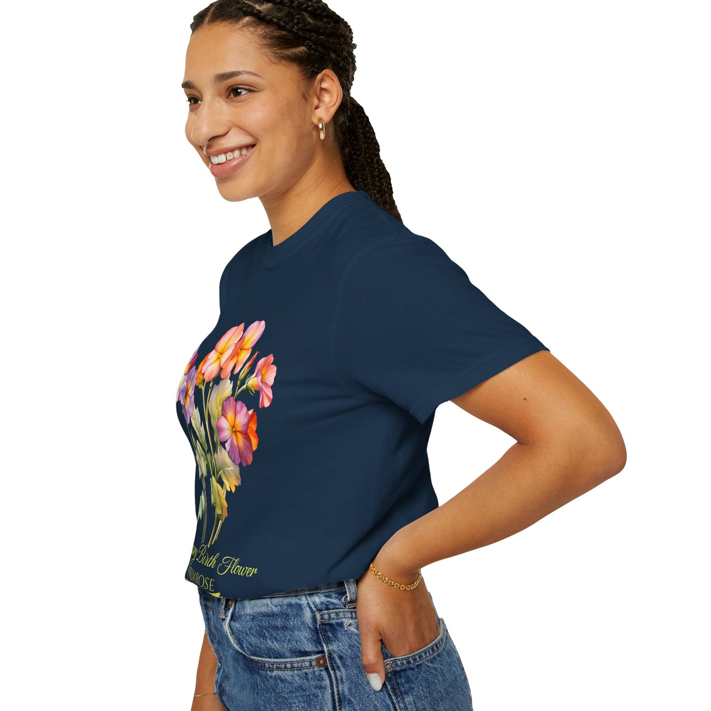 February Birth Flower "Violet" (For Dark Print) Unisex Garment-Dyed T-shirt
