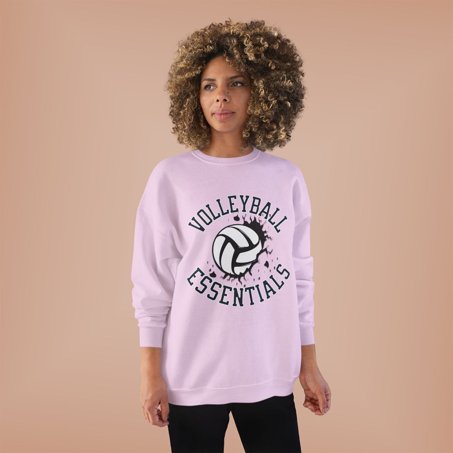 Volleyball Essentials Eco-Friendly Sweatshirt, Casual Sportswear, Gift for Volleyball Players, Team Apparel, Workout Clothing