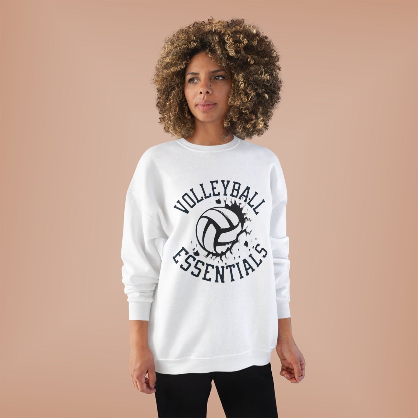 Volleyball Essentials Eco-Friendly Sweatshirt, Casual Sportswear, Gift for Volleyball Players, Team Apparel, Workout Clothing