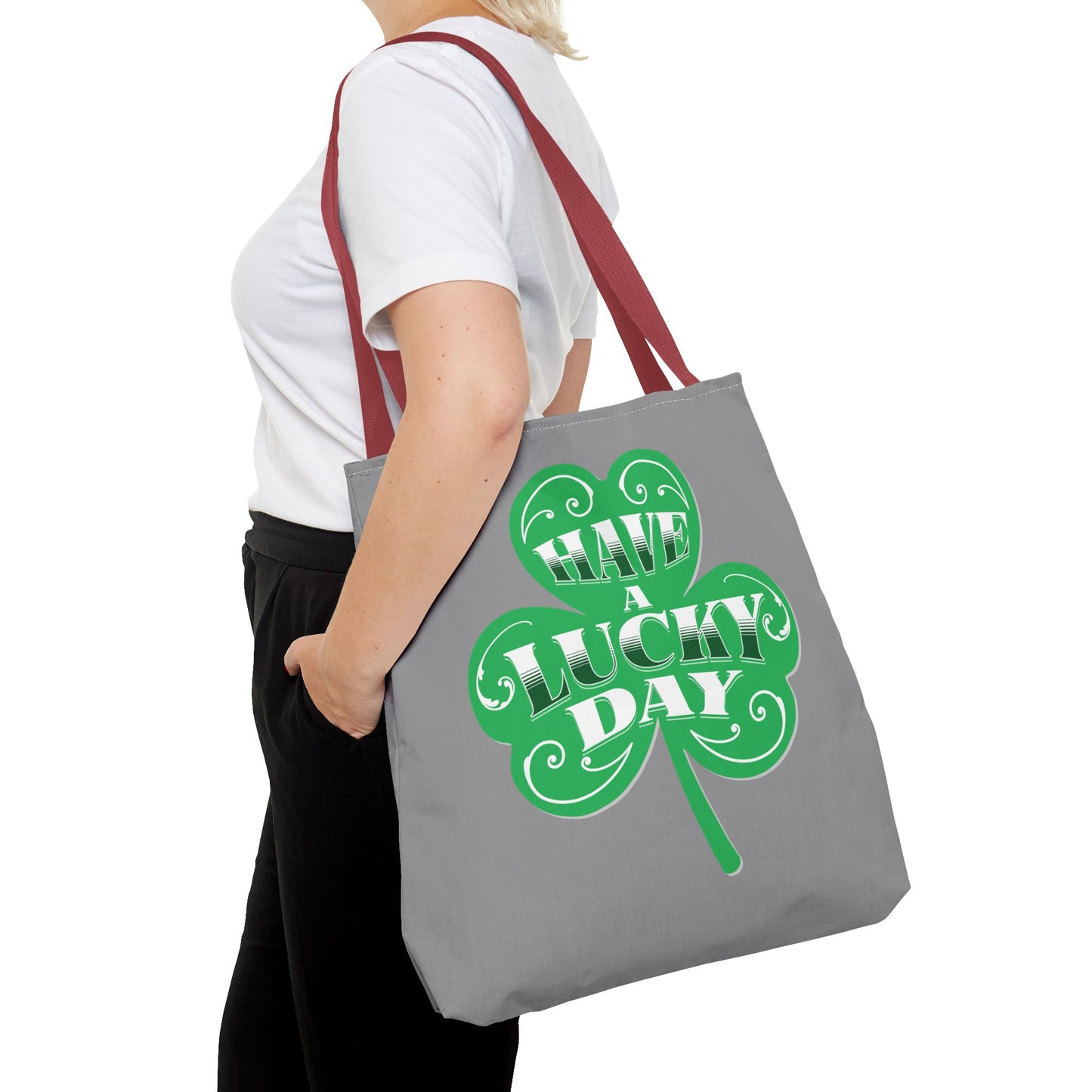 Lucky Day Tote Bag - St. Patrick's Day Gift, Eco-Friendly Shopper, Fun Everyday Use, Green Clover Design, Lucky Charm