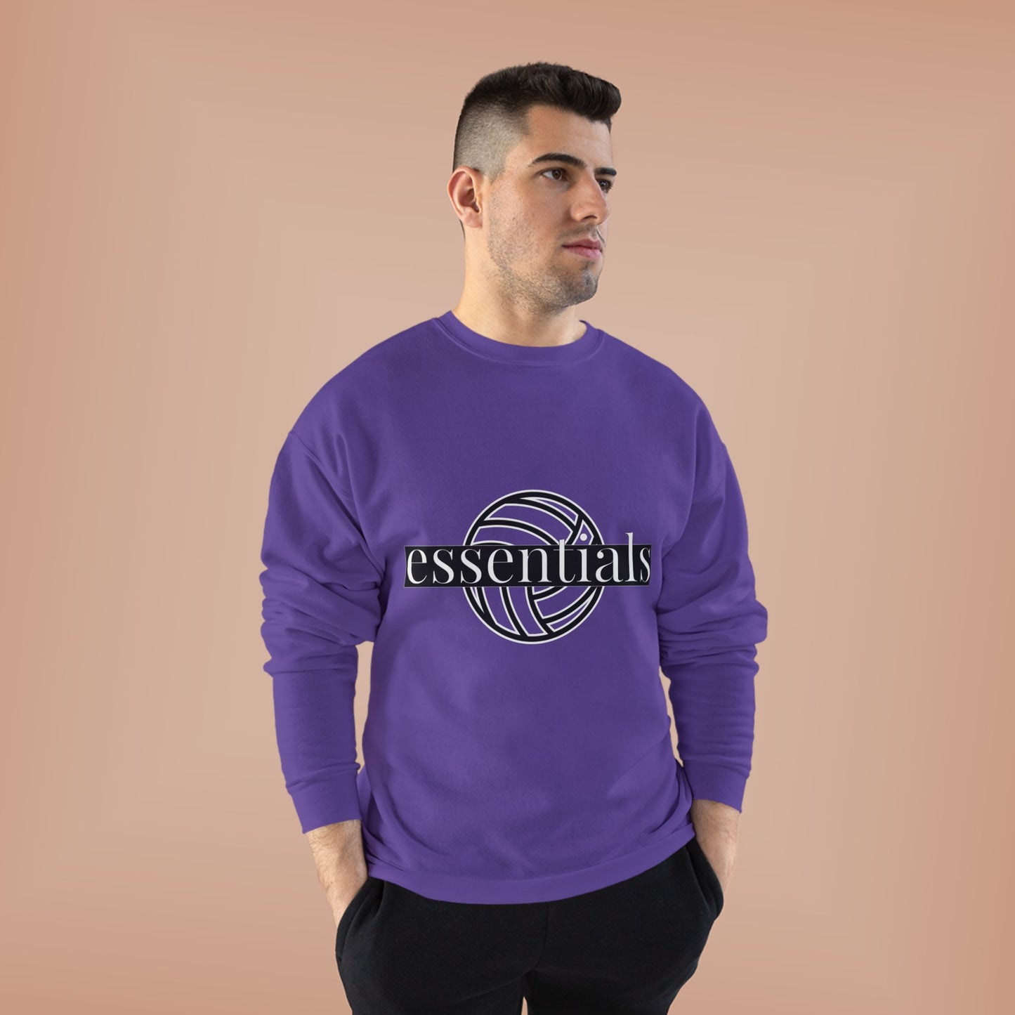 Unisex Eco-Friendly Volleyball Sweatshirt, Casual Sportswear for Athletes, Great for Gifts, Team Spiritwear, Eco-Conscious Fashion