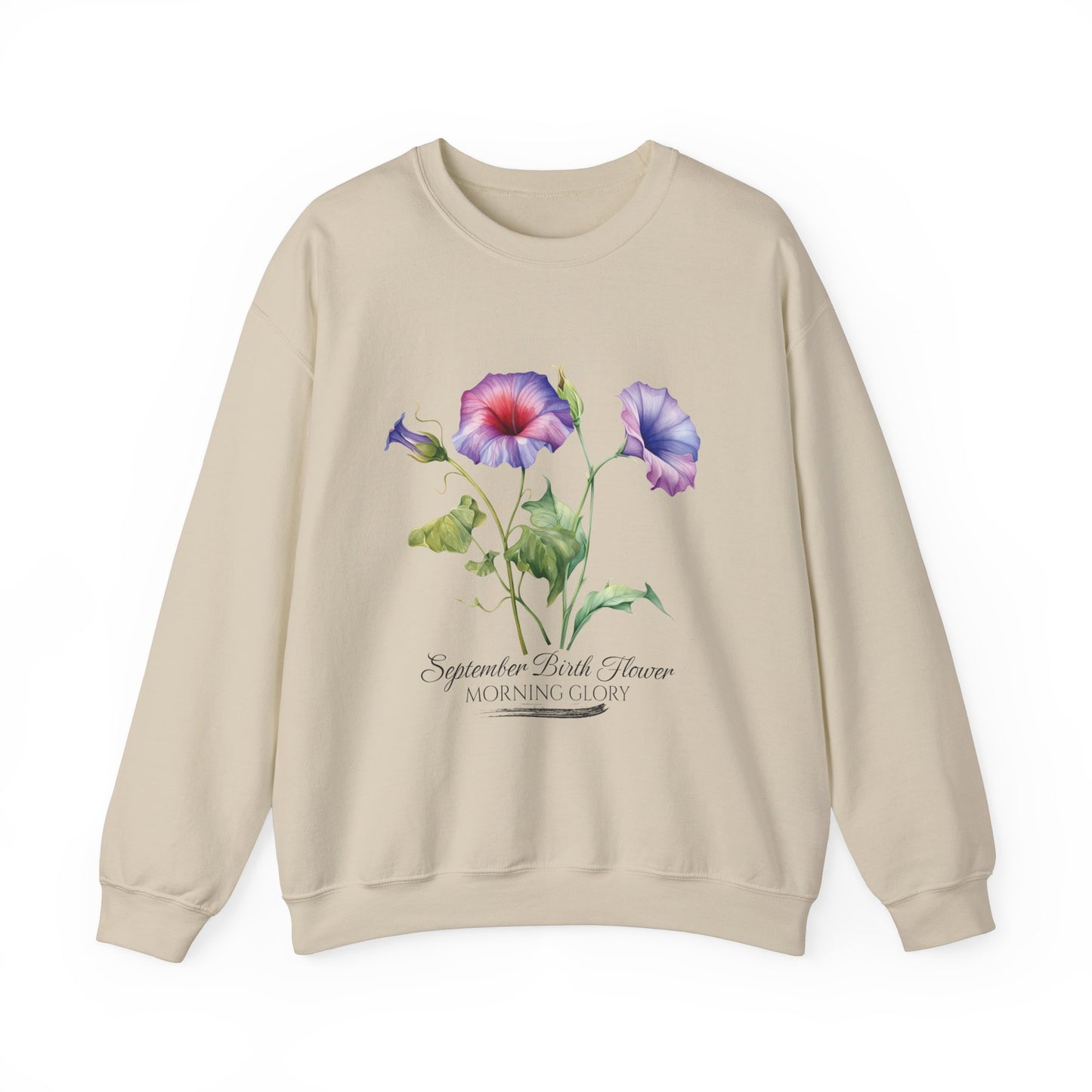 September Birth Flower (Morning Glory) - Unisex Heavy Blend™ Crewneck Sweatshirt